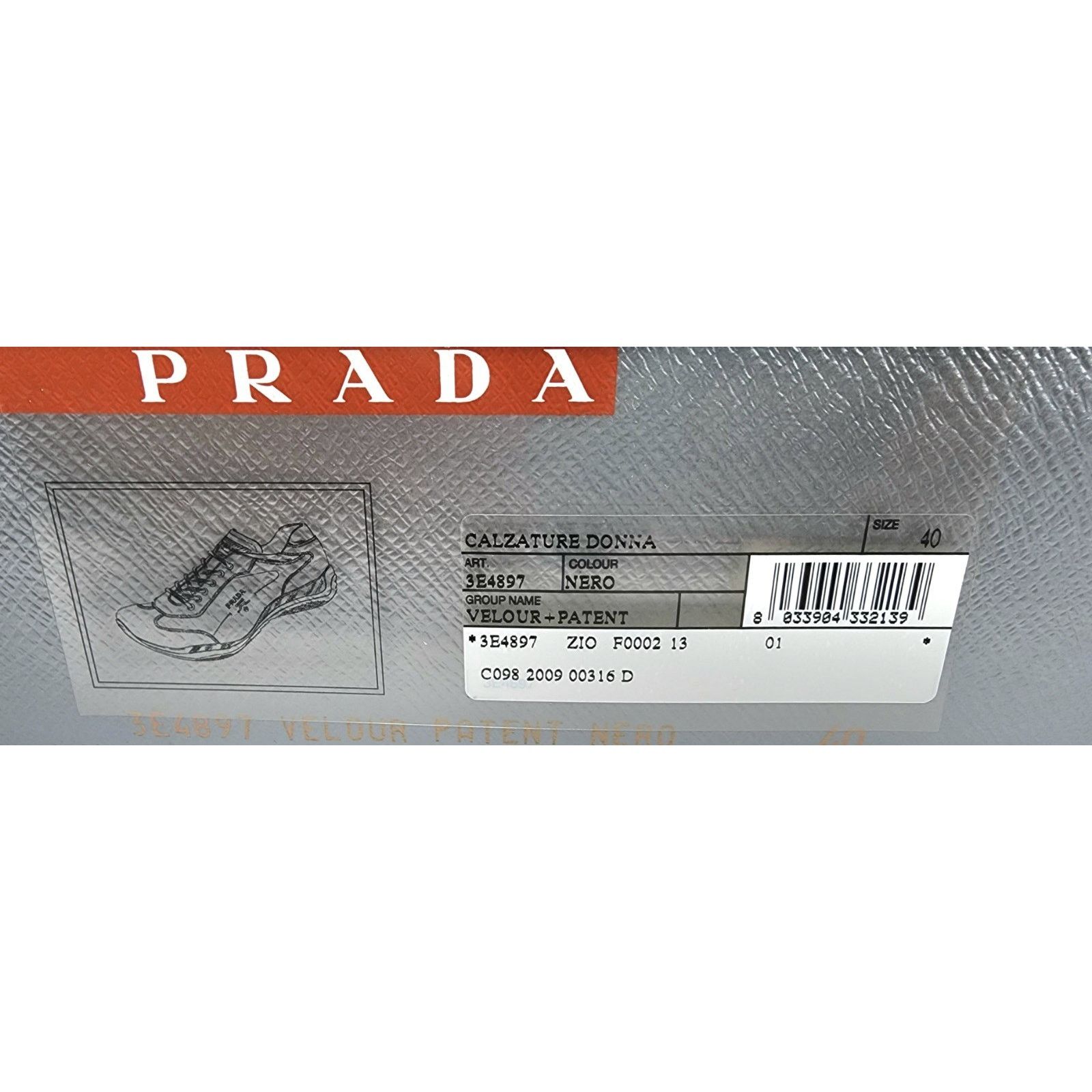 Prada Prada Sports Black Patent Leather And Velvet Top Size US9 Size US 9 / IT 39 - 2 Thumbnail