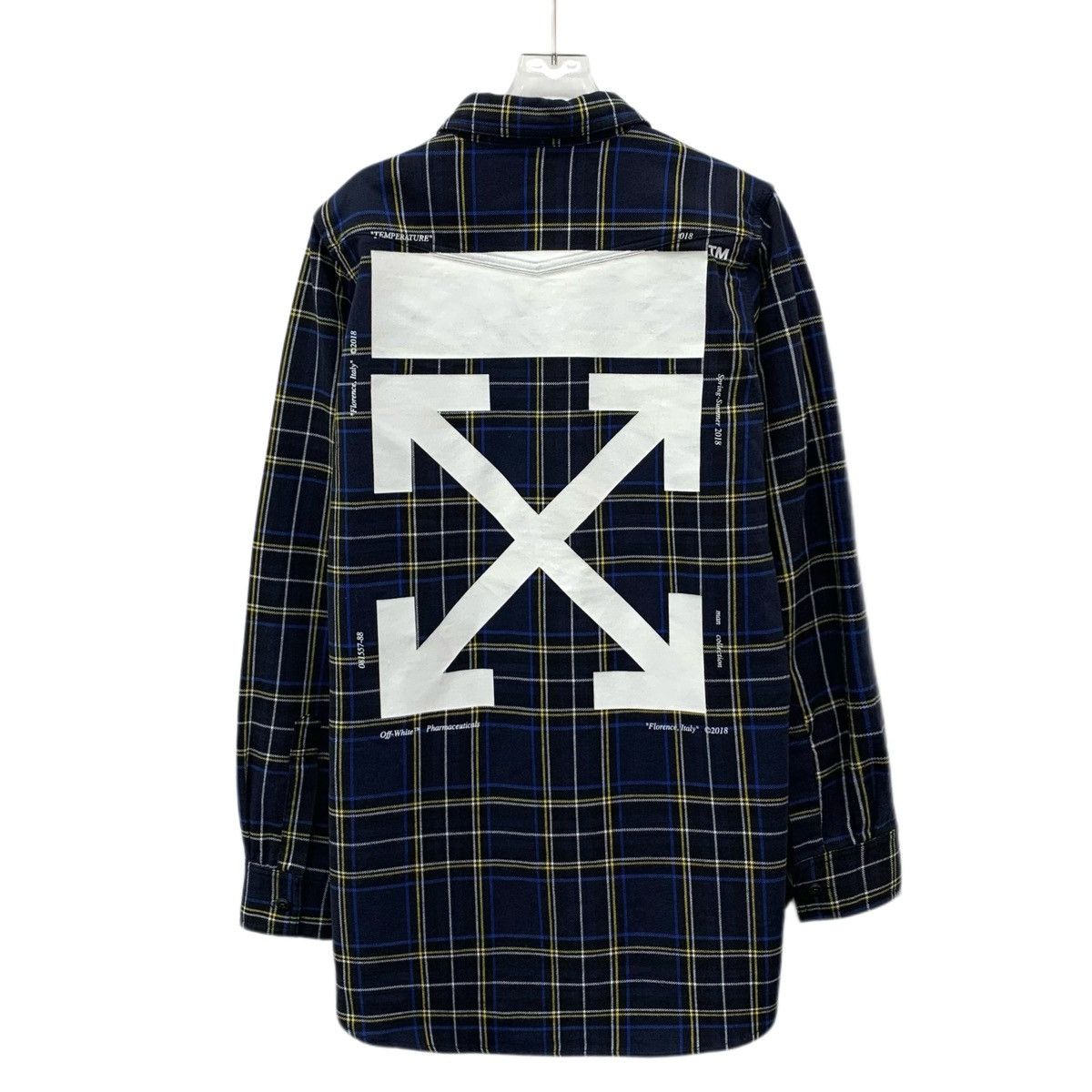 Off-White Off-White Dark Blue Plaid Arrow Long Sleeve Shirt K26WX Size US S / EU 44-46 / 1 - 2 Thumbnail