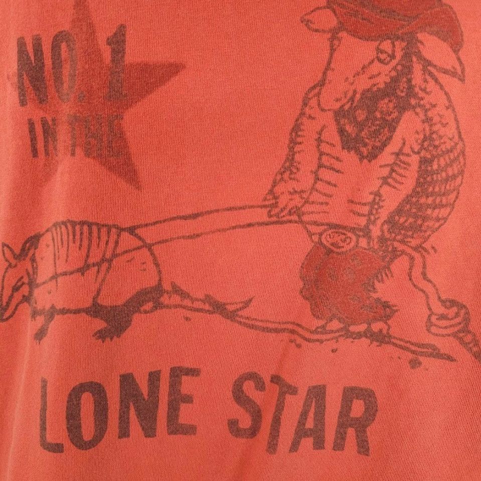 Lucky Brand Lucky Brand Ski Texas T Shirt Mens Orange Relaxed Fit Armadillo Graphic Tee Size US M / EU 48-50 / 2 - 4 Thumbnail