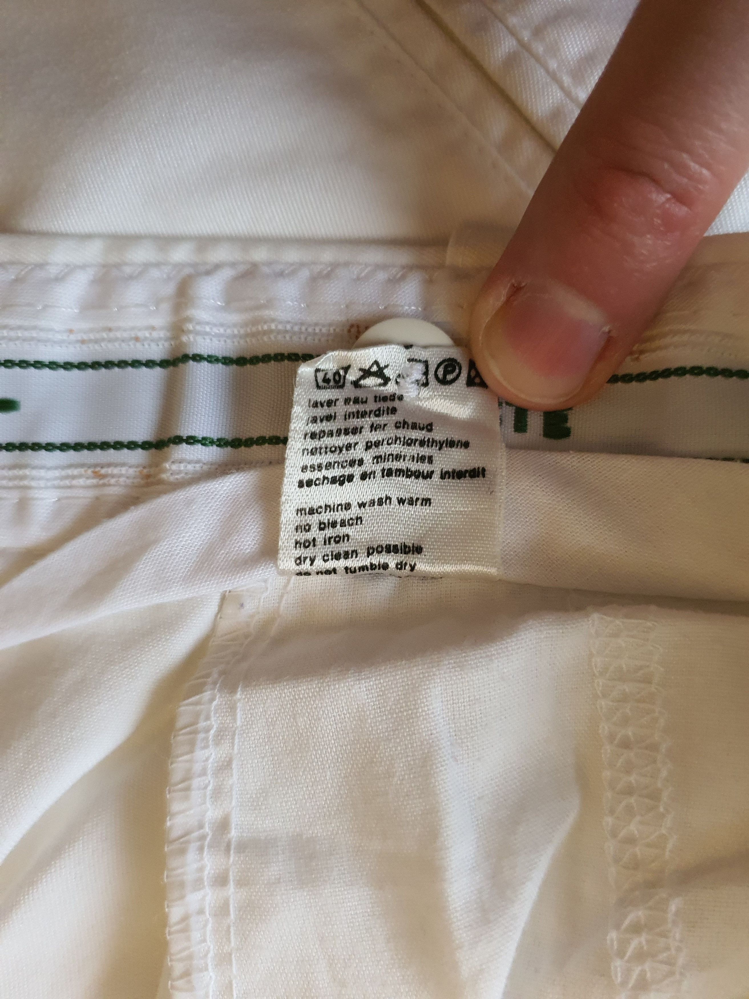 Lacoste Vintage White Cotton Pants Trousers - Double Pleated - W30 Size US 36 / EU 52 - 9 Thumbnail