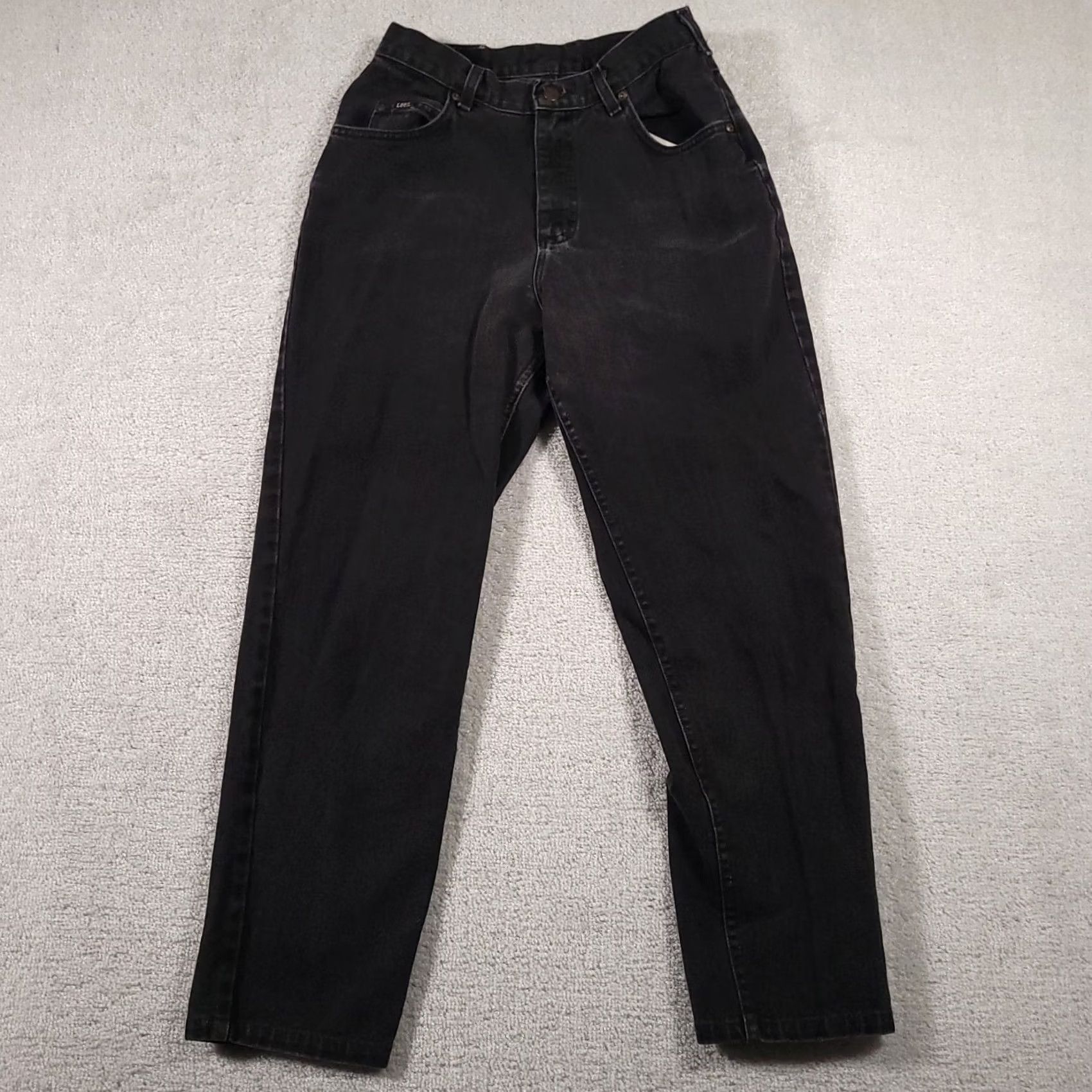 Lee VINTAGE Lee High Rise Denim Mom Jeans Women's 10 Tapered Black USA Made Shirt Size 32" / US 10 / IT 46 - 2 Thumbnail