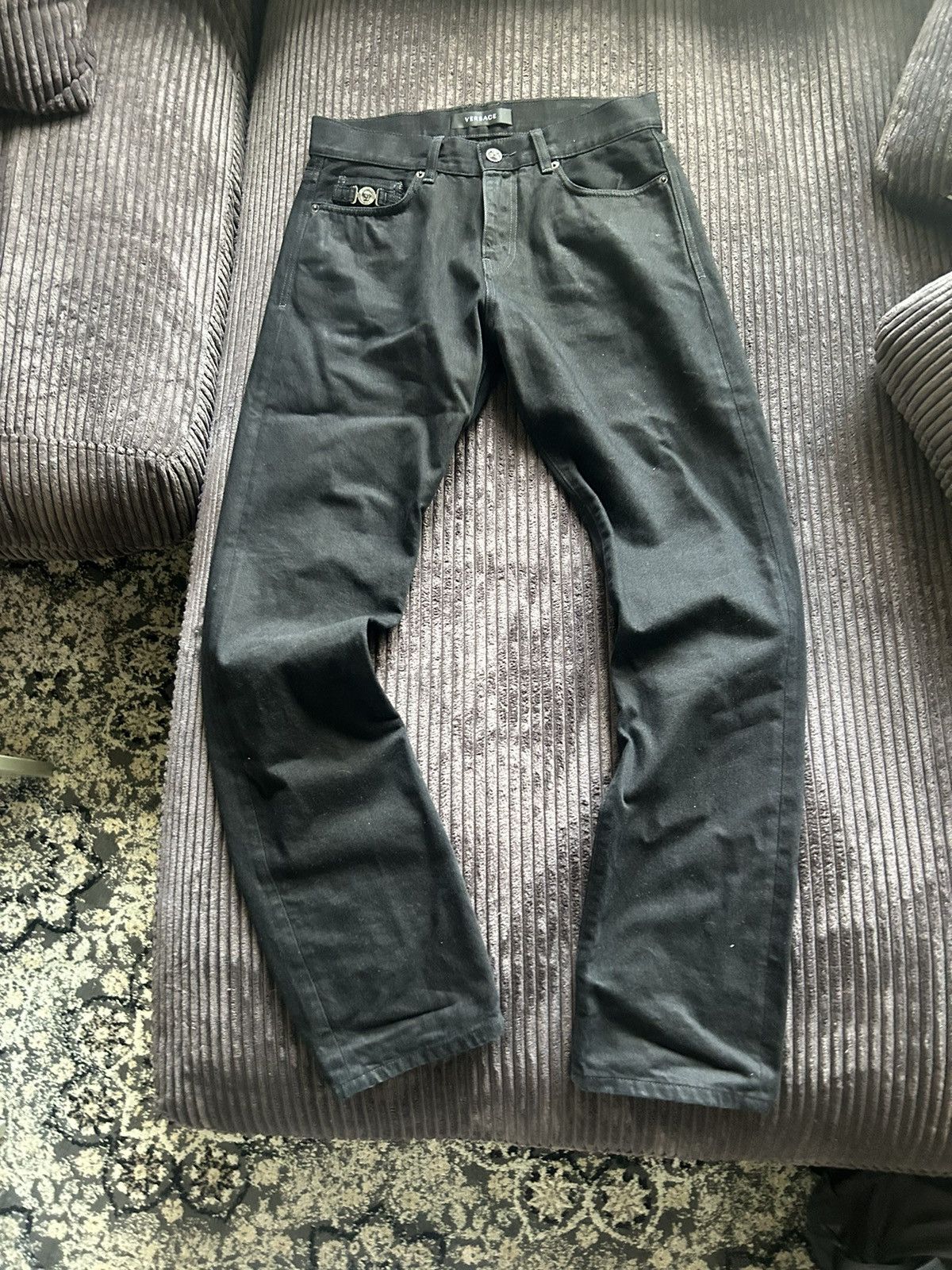 Versace Black Versace Medusa Jeans Size US 29 - 1 Thumbnail
