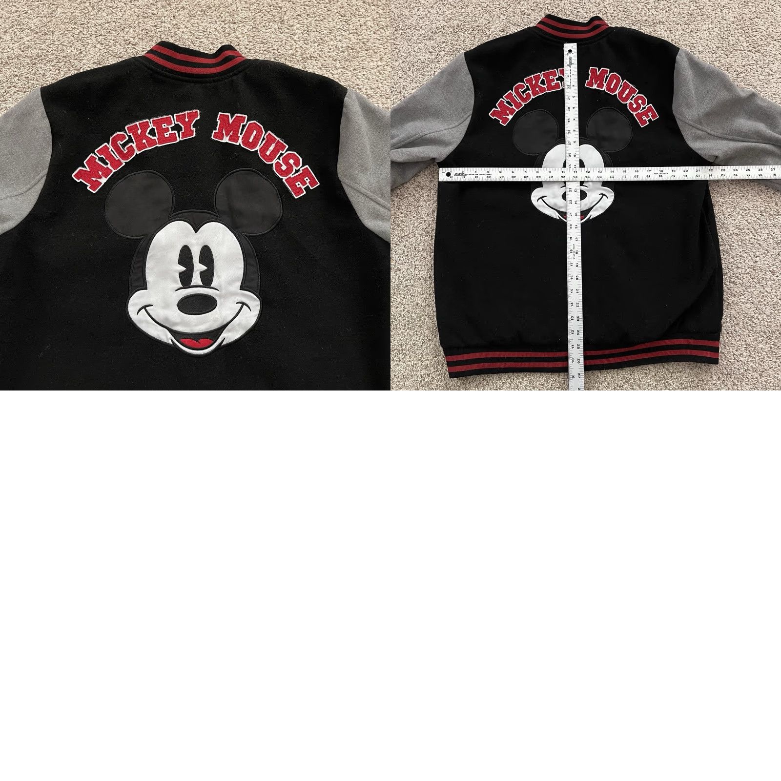 Disney Disney Store Mickey Mouse Letterman Jacket Varsity Coat Snap Lined Black Size Large Mens Size US L / EU 52-54 / 3 - 8 Thumbnail