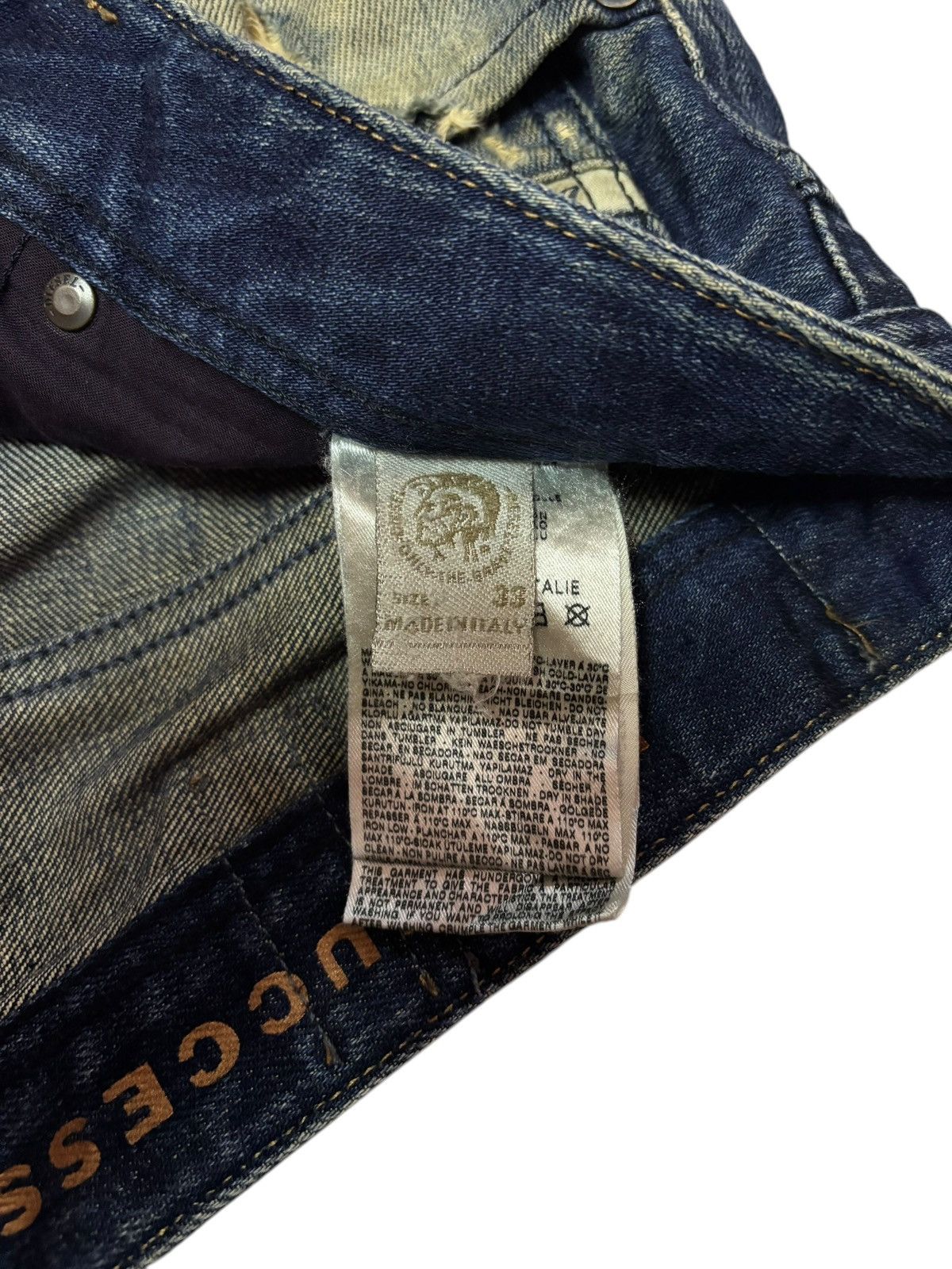 Diesel Vtg Italy Diesel Larkee Disconstructed Distress Jeans Size US 34 / EU 50 - 8 Thumbnail