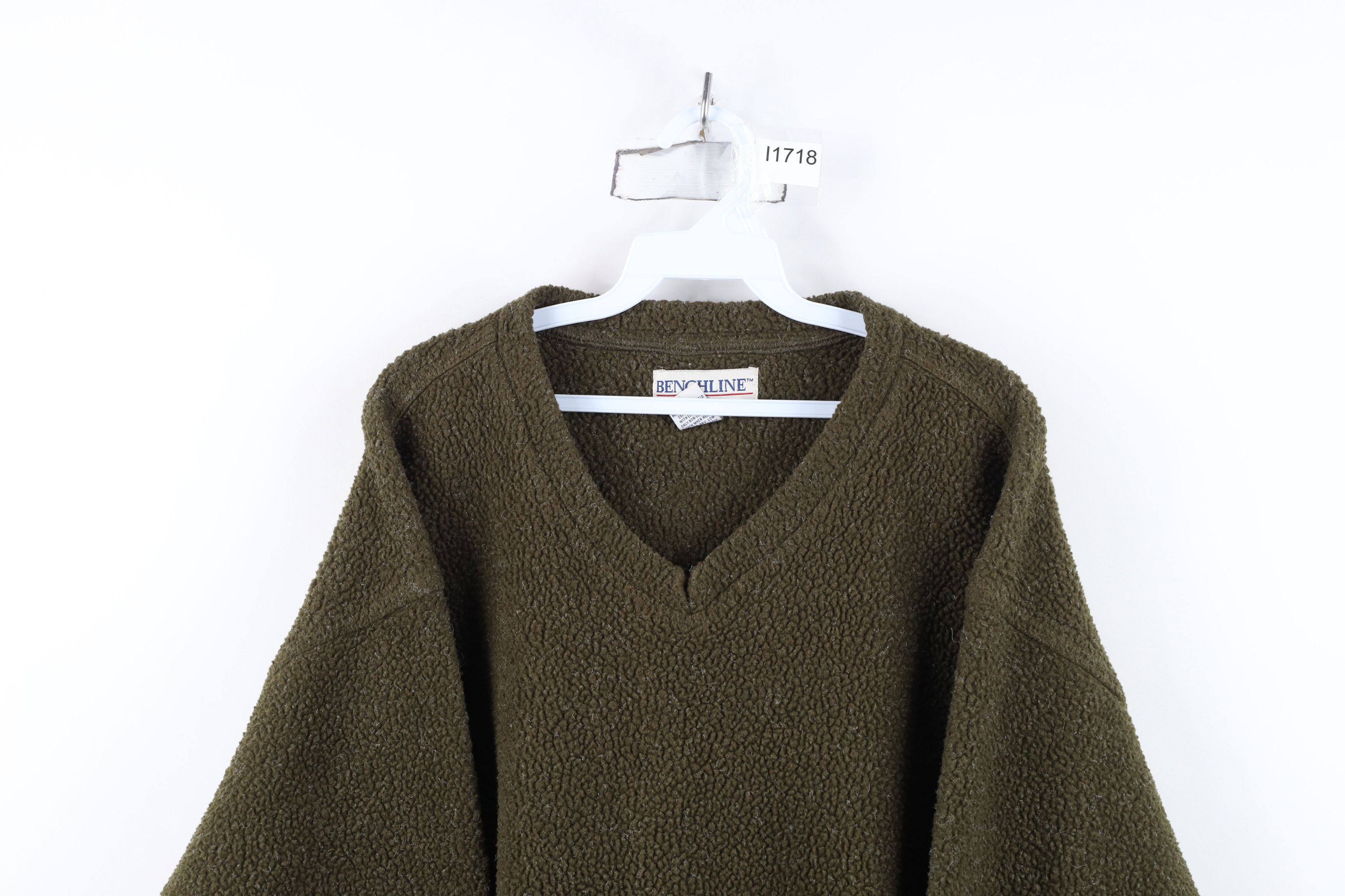 Vintage Vintage 90s Streetwear Baggy Deep Pile Fleece Sweater Green Size US L / EU 52-54 / 3 - 2 Thumbnail