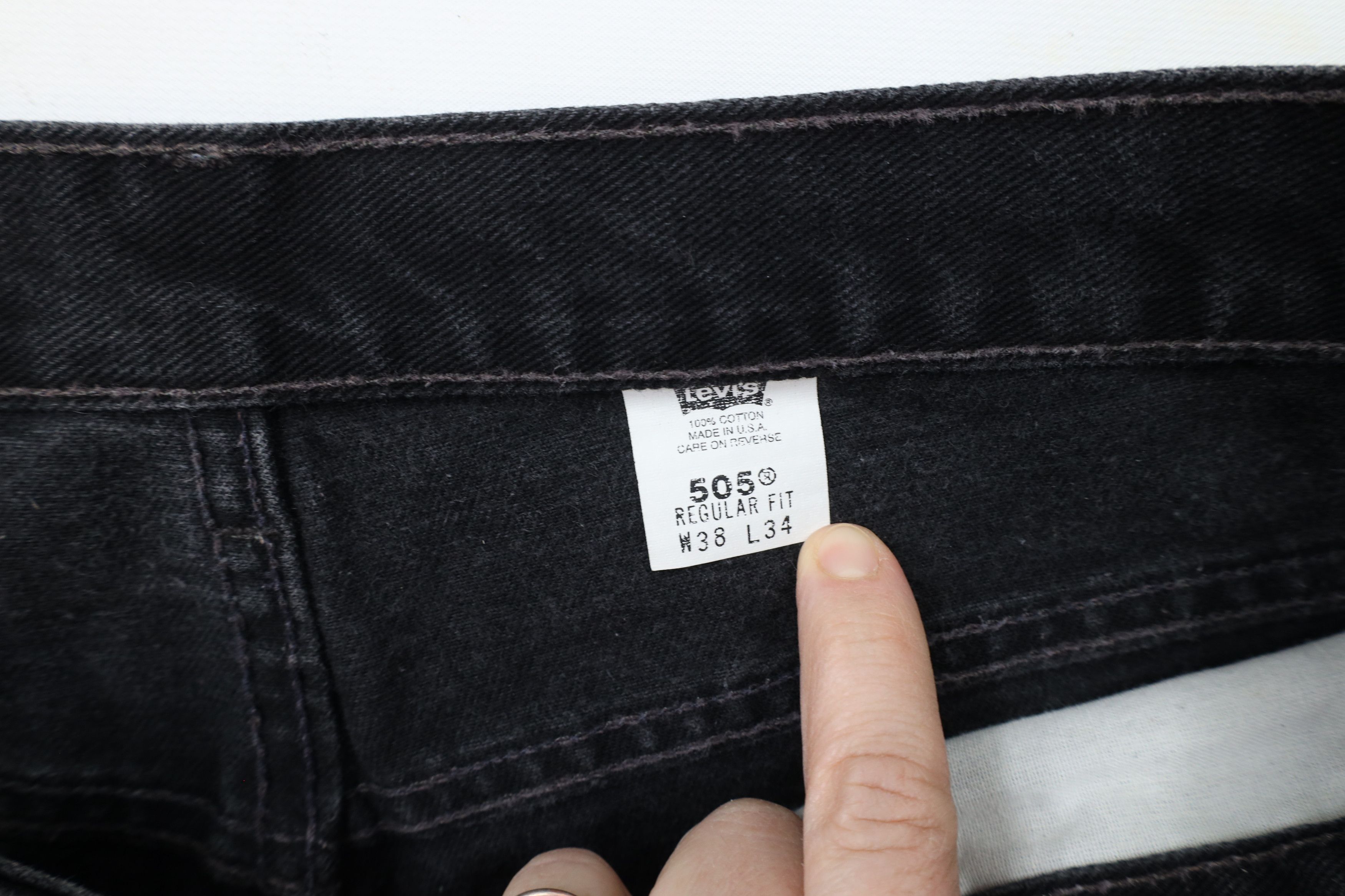 Levi's Vintage Y2K 2000 Levis 505 Regular Fit Denim Jeans Black USA Size US 36 / EU 52 - 7 Thumbnail