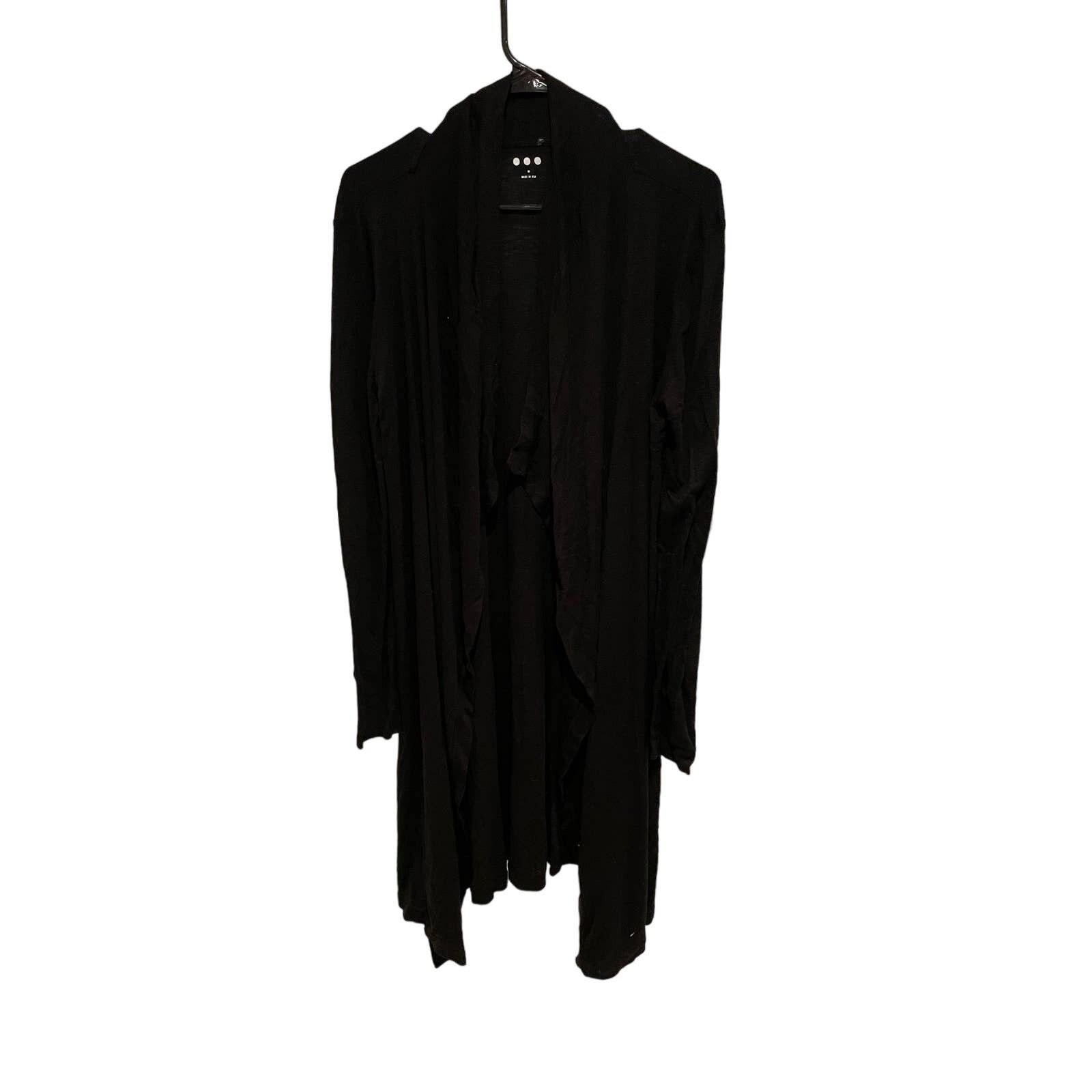 threeASFOUR Three dots long black cardigan size medium Size M / US 6-8 / IT 42-44 - 1 Thumbnail