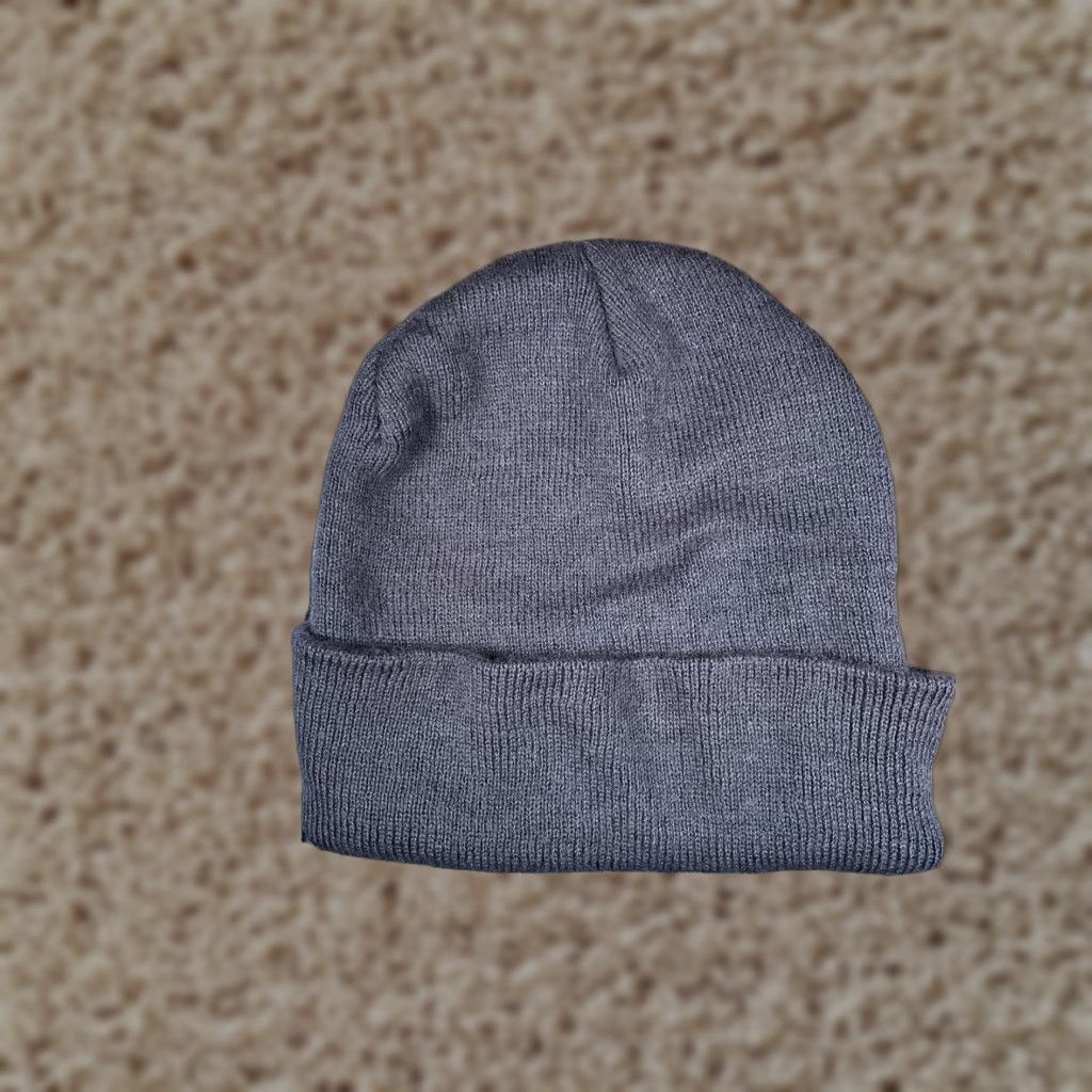 Vintage Beanie Toque Beanie Adult One Size Blue Knit Winter Acrylic Snow Ski Outdoors Hats Size ONE SIZE - 1 Thumbnail