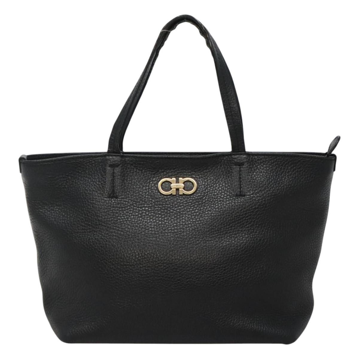 Salvatore Ferragamo Gancini Black Leather Handbag (Pre-Owned) Size ONE SIZE - 1 Thumbnail