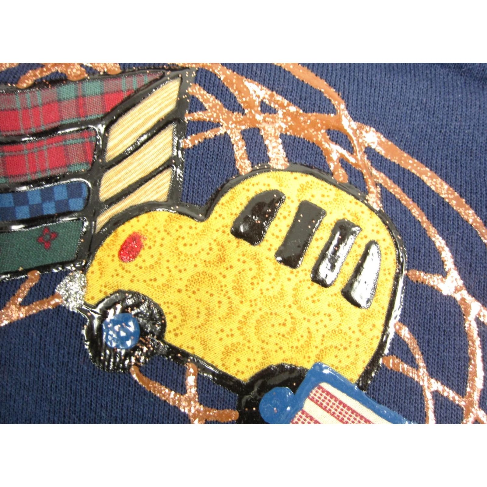 Hanes VINTAGE Hanes Sweatshirt Adult 2XL XXL Blue ABC Applique Bus Apple Made in USA 90s School Size US XXL / EU 58 / 5 - 3 Thumbnail