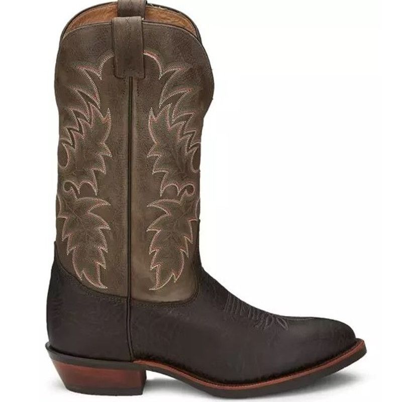 Tony Lama Krauss Boots Stitched Leather Cowboy Brown 8D