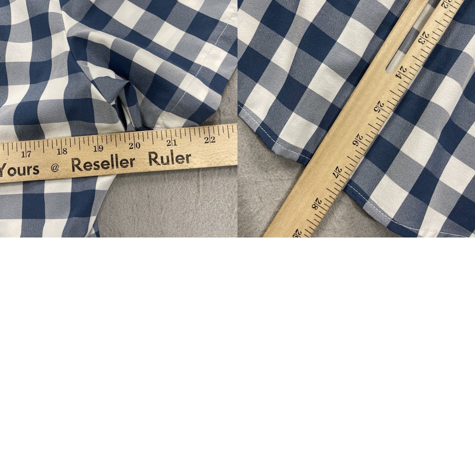 Mizzen+Main Mizzen+Main Shirt Mens M Trim Blue Check Short Sleeve Button-Up Casual Slim Performance Stretch Size US M / EU 48-50 / 2 - 8 Thumbnail