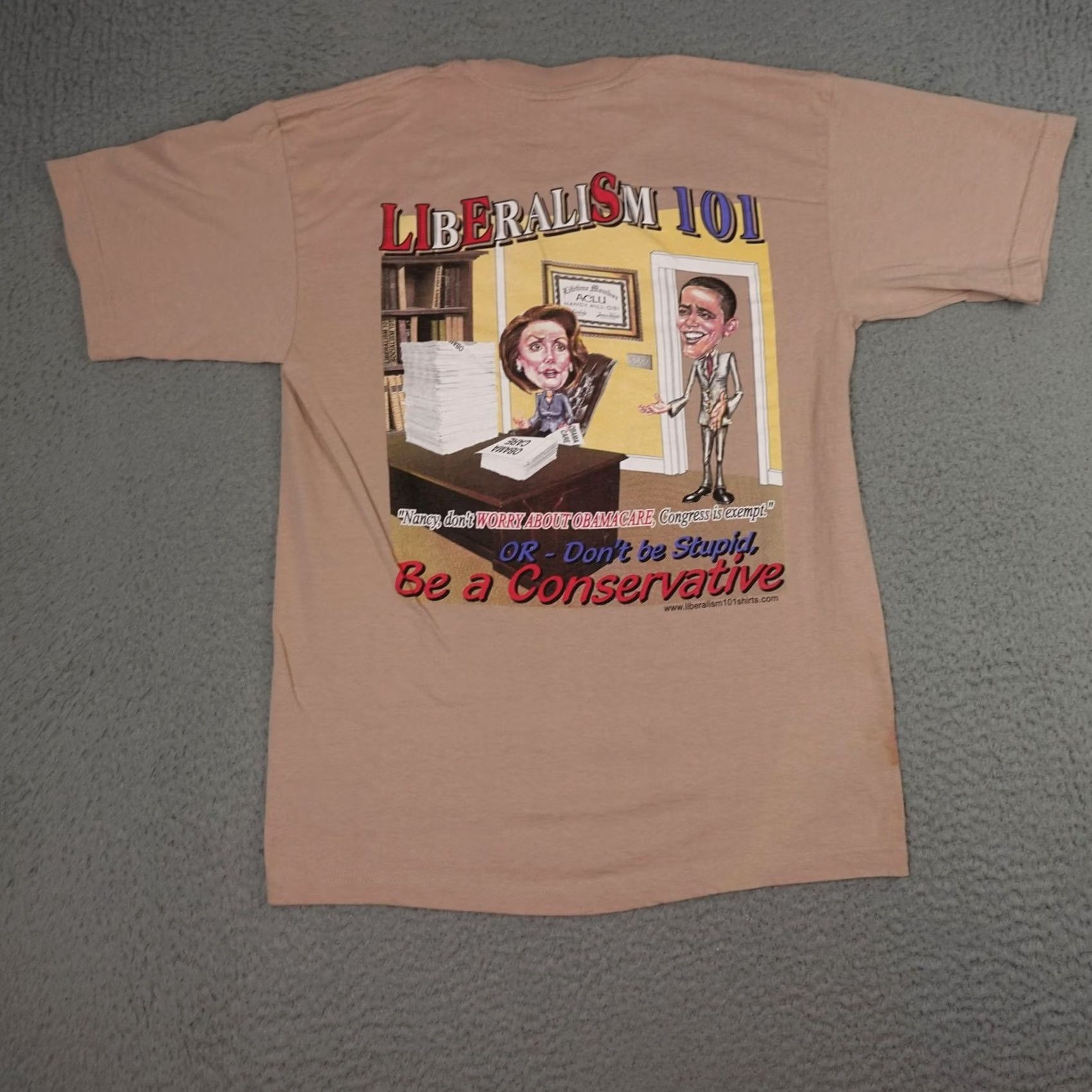Vintage VINTAGE Liberalism 101 Shirt Mens L Brown Conservative Political Graphic USA Shirt Size US L / EU 52-54 / 3 - 2 Thumbnail