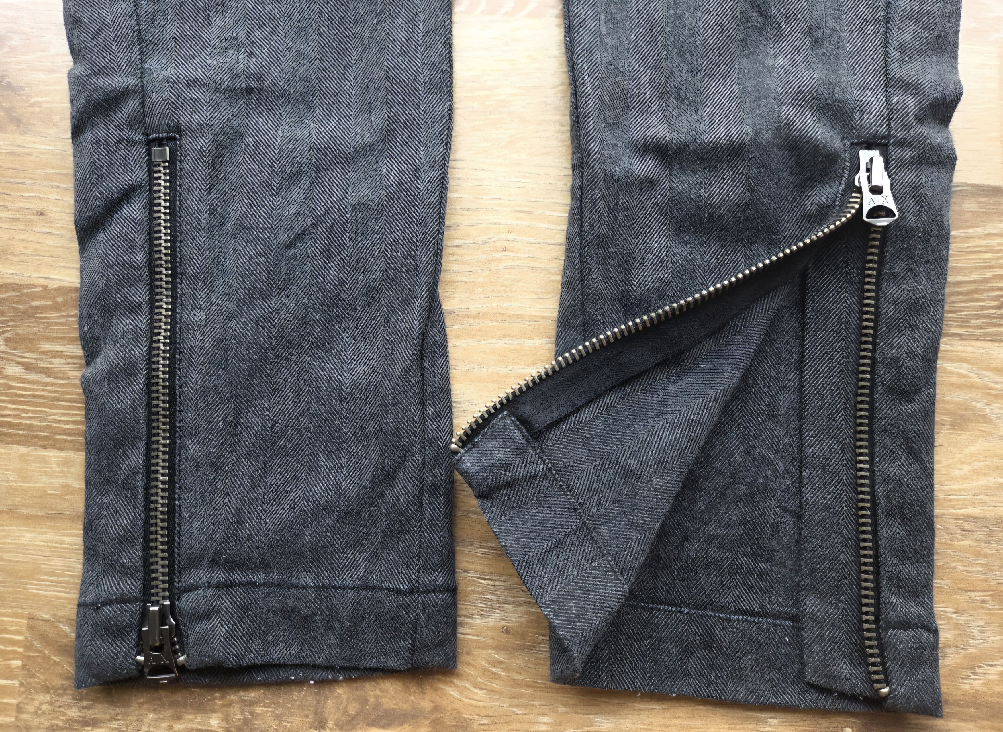 Armani Exchange Vintage Armani Exchange AX Multi Zipper Pockets Biker Pants Size 31" - 10 Thumbnail