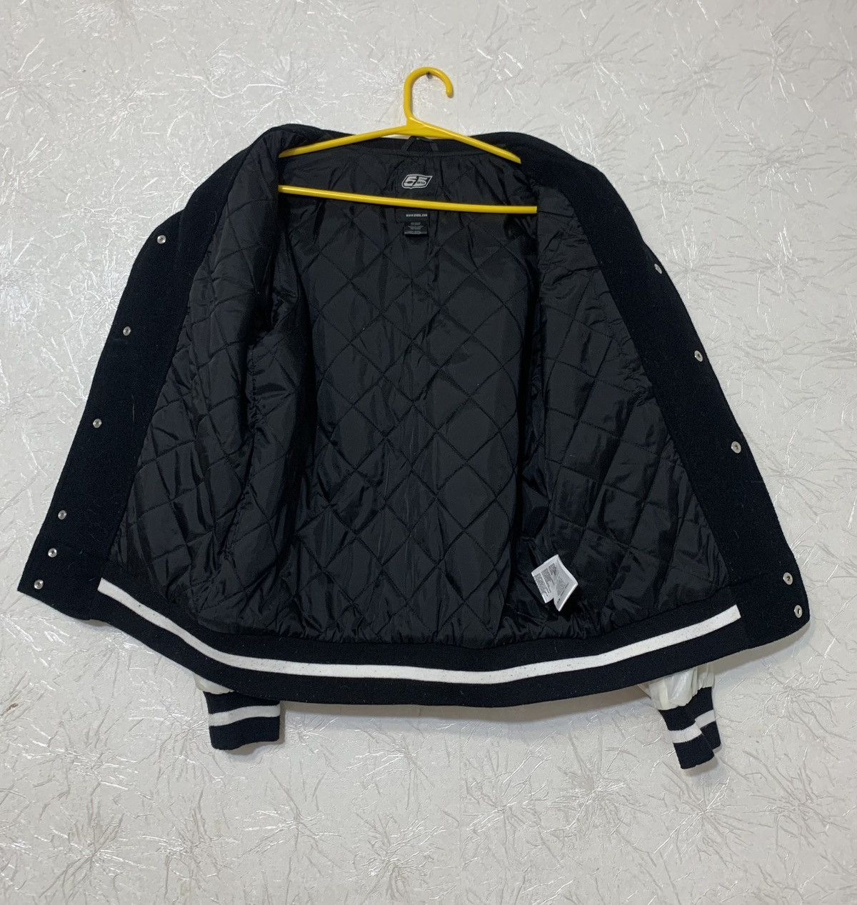 55DSL × Diesel × Vintage 55DSL Vintage Diesel Black Wool Bomber Jacket Nylon Sleeves Size US M / EU 48-50 / 2 - 8 Thumbnail