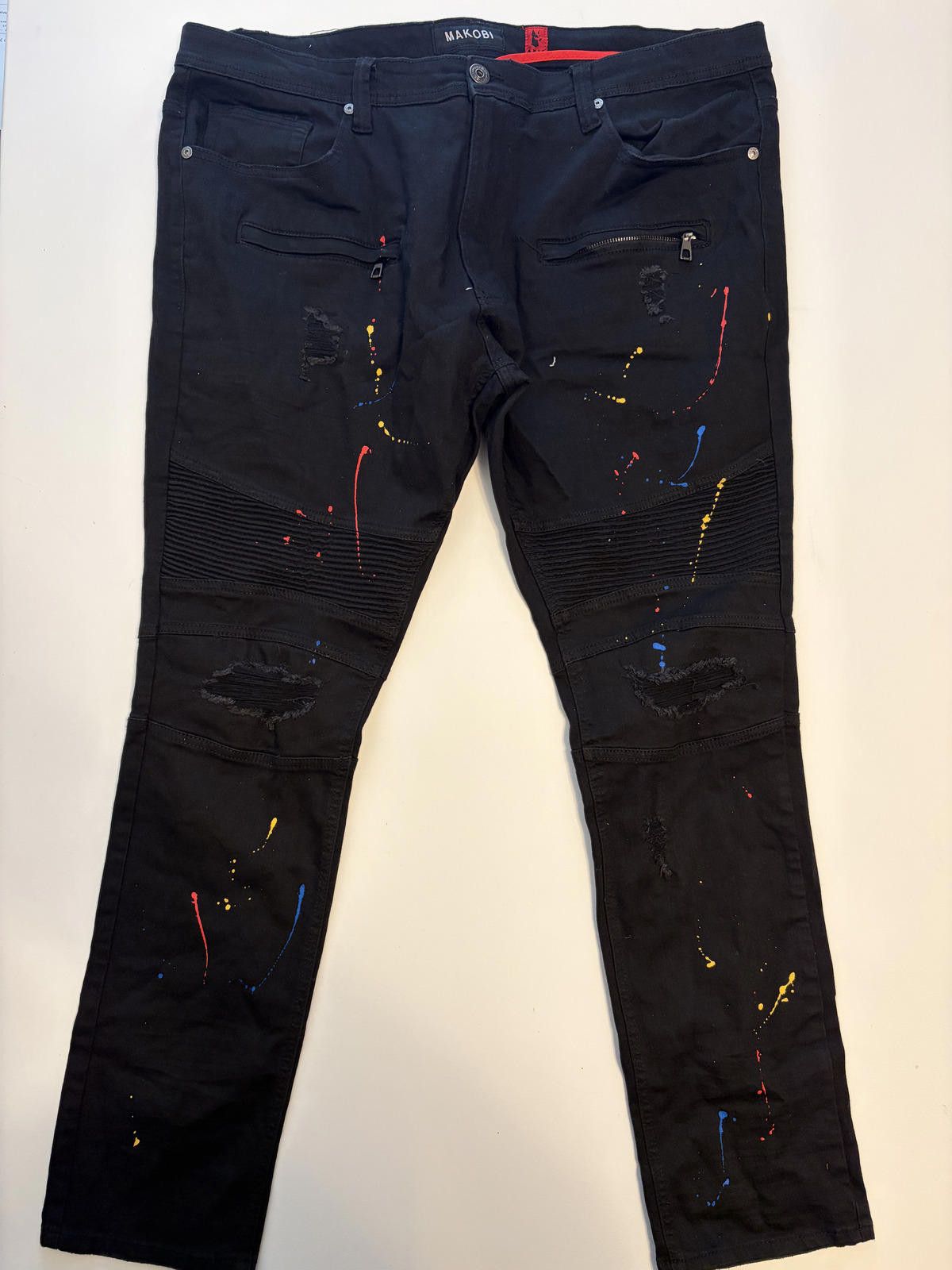 Other Makobi Men's Super Sauce Biker Jeans (Size 44x34) Size US 44 / EU 60 - 1 Thumbnail