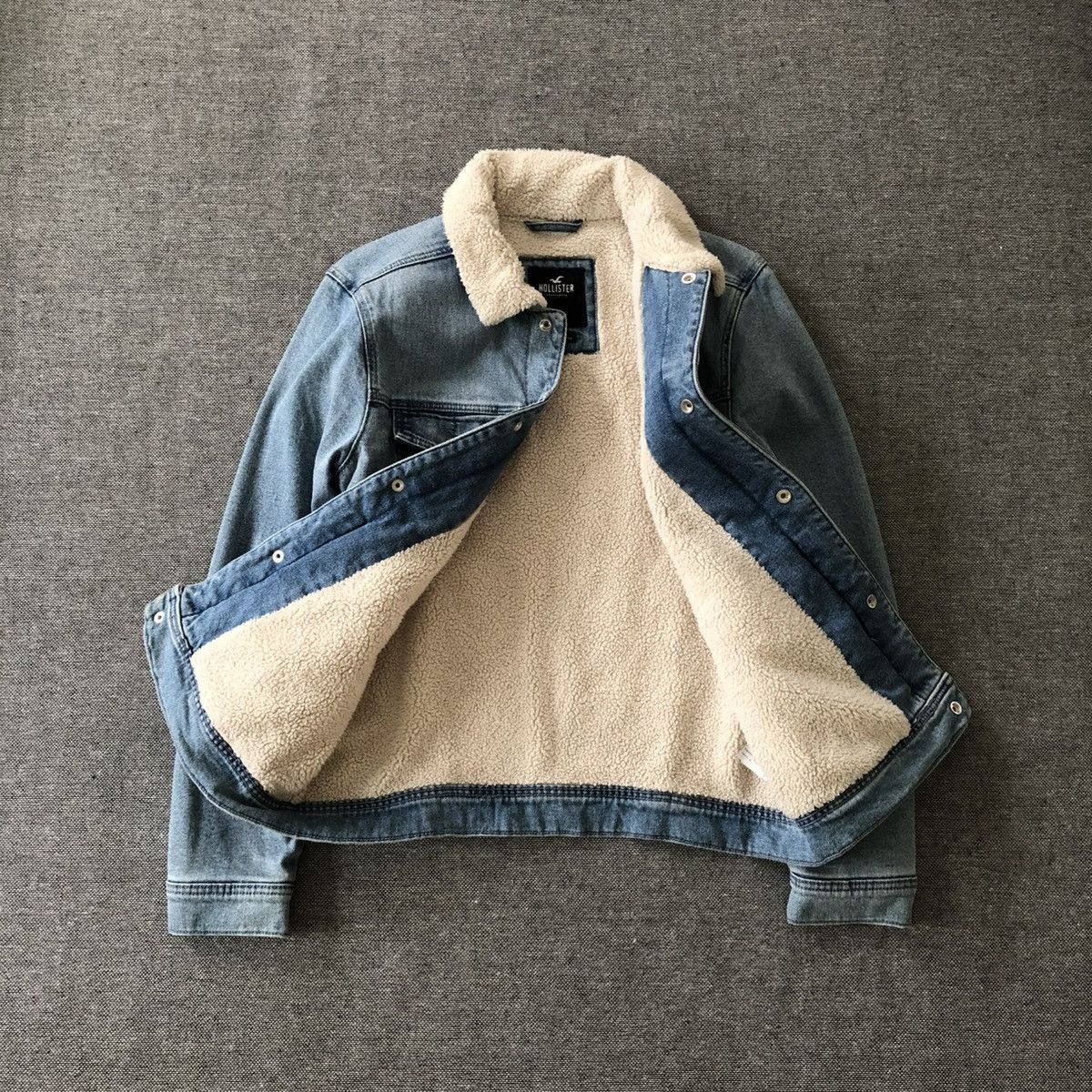 Hollister HOLLISTER Sherpa Lined Denim Trucker Jacket Size US M / EU 48-50 / 2 - 2 Thumbnail