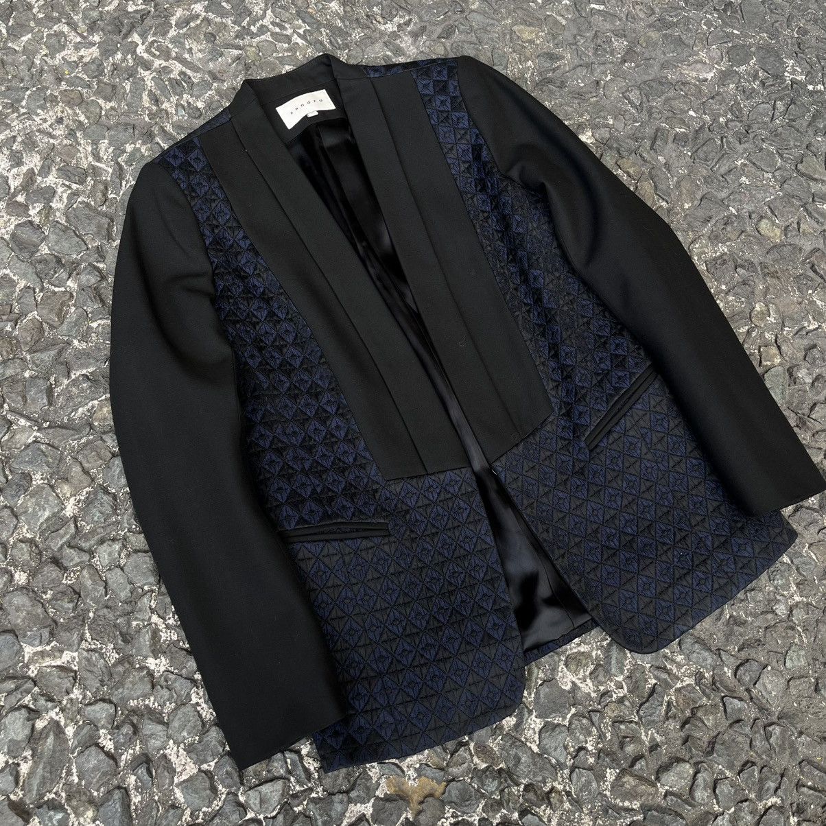 Sandro Sandro Geometric Panel Tuxedo Jacket Size XS / US 0-2 / IT 36-38 - 7 Thumbnail