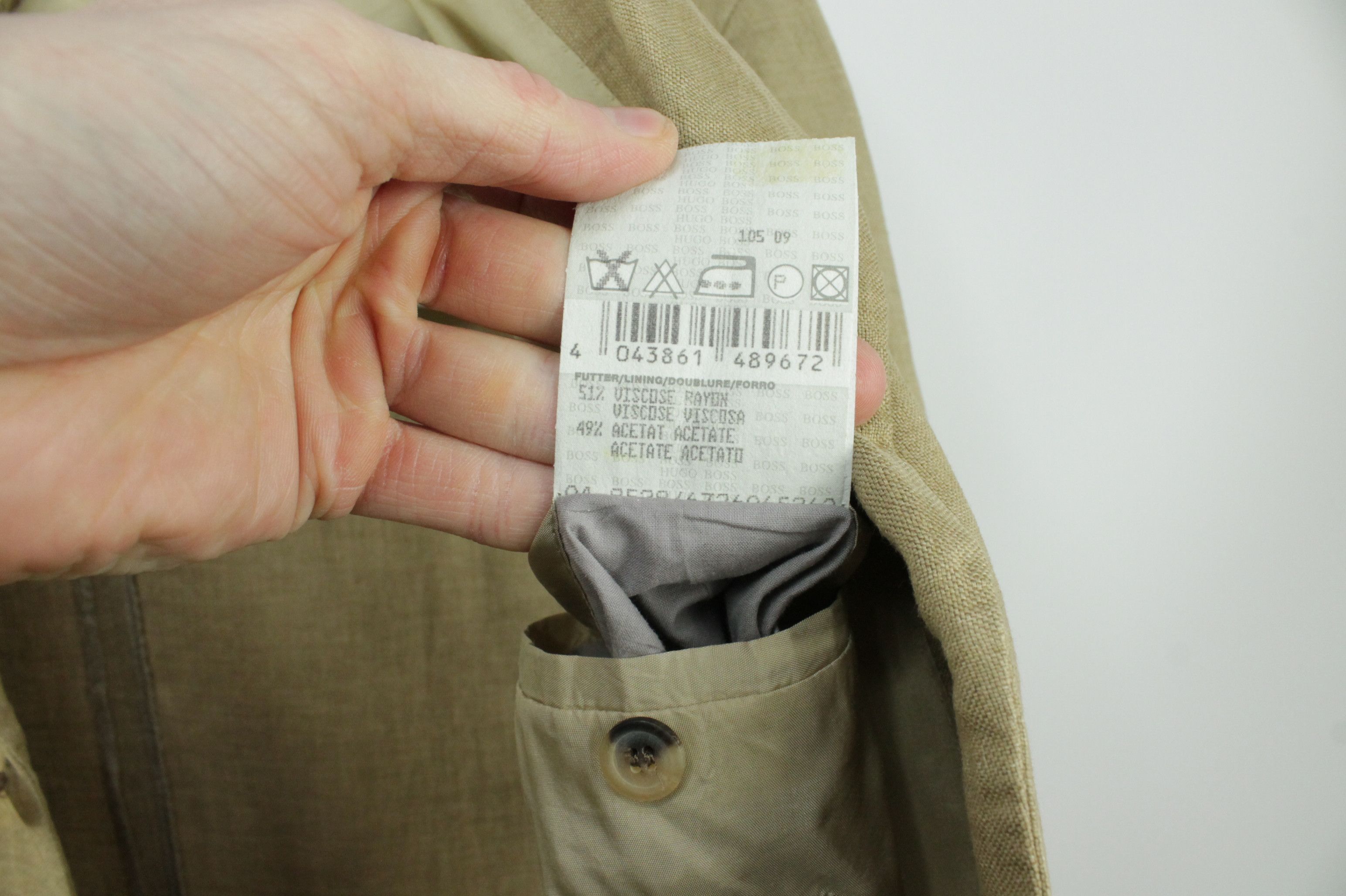 Designer × Hugo Boss × Vintage Vintage Hugo Boss Beige Linen Relaxed Fit Sport Coat Blazer Size US M / EU 48-50 / 2 - 11 Thumbnail