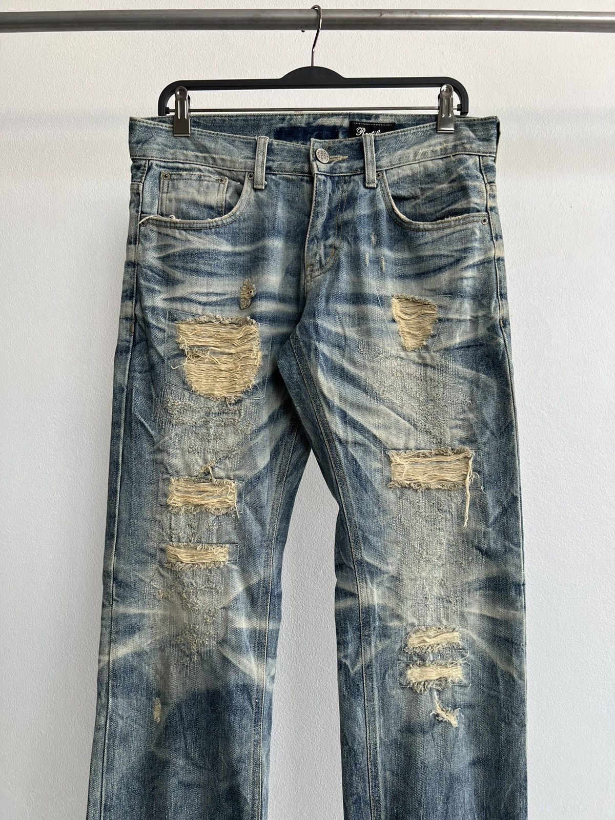 Vintage Thrashed Vintage Repair Denim Pants like Number(n)ine Size US 33 - 2 Thumbnail