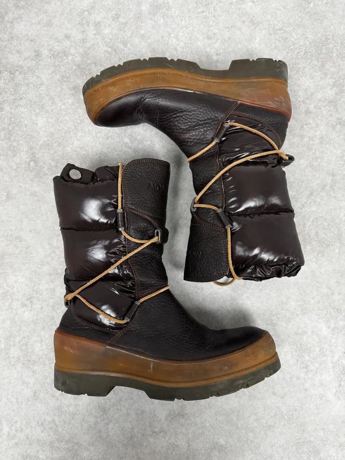 Moncler 2000s Moncler Utility Puffer Brown Leather Boots Size US 8 / EU 41 - 2 Thumbnail