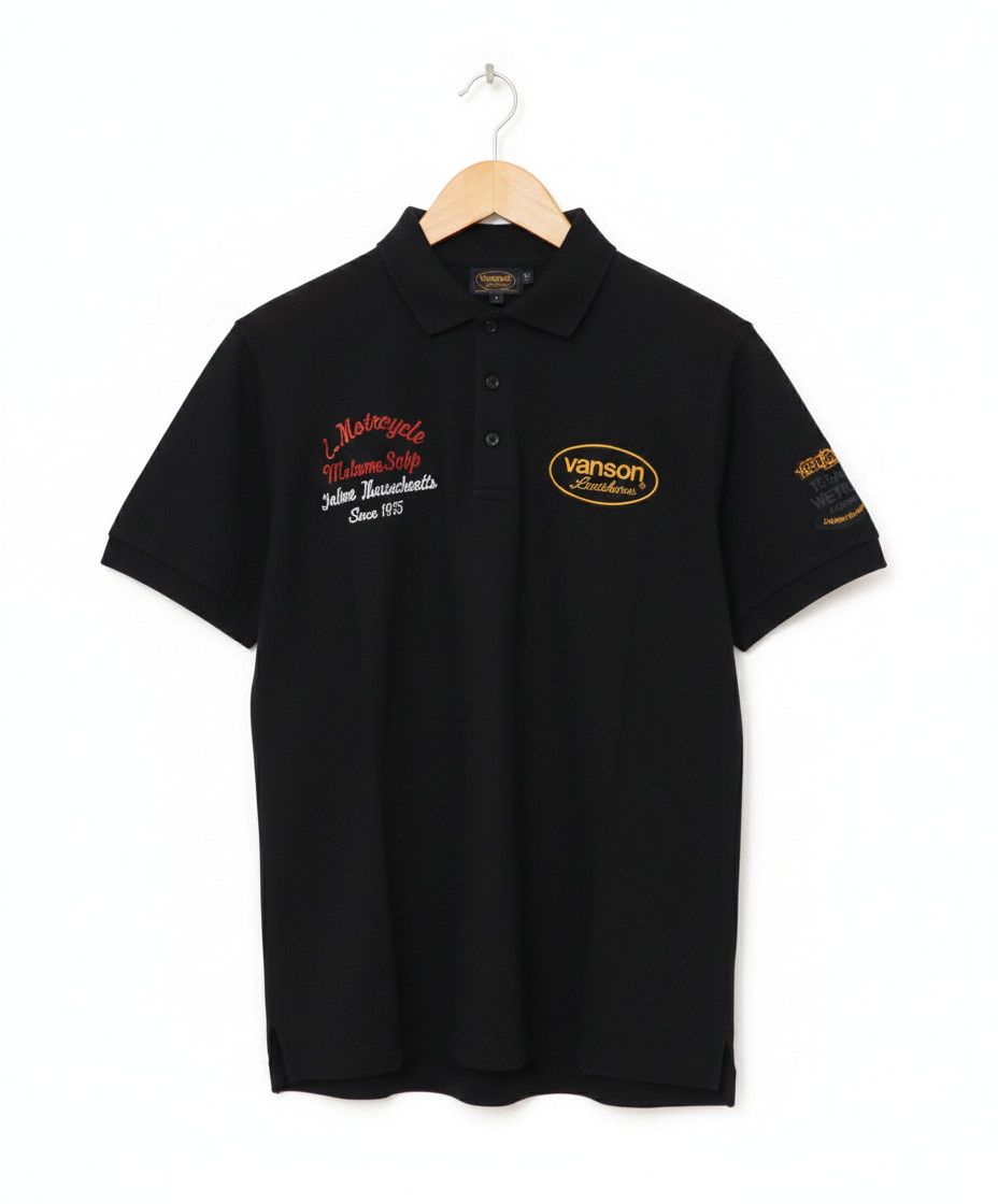 Vintage Vanson Leathers Embroidered "Boston Mass" Motorcycle Polo Size US L / EU 52-54 / 3 - 2 Thumbnail