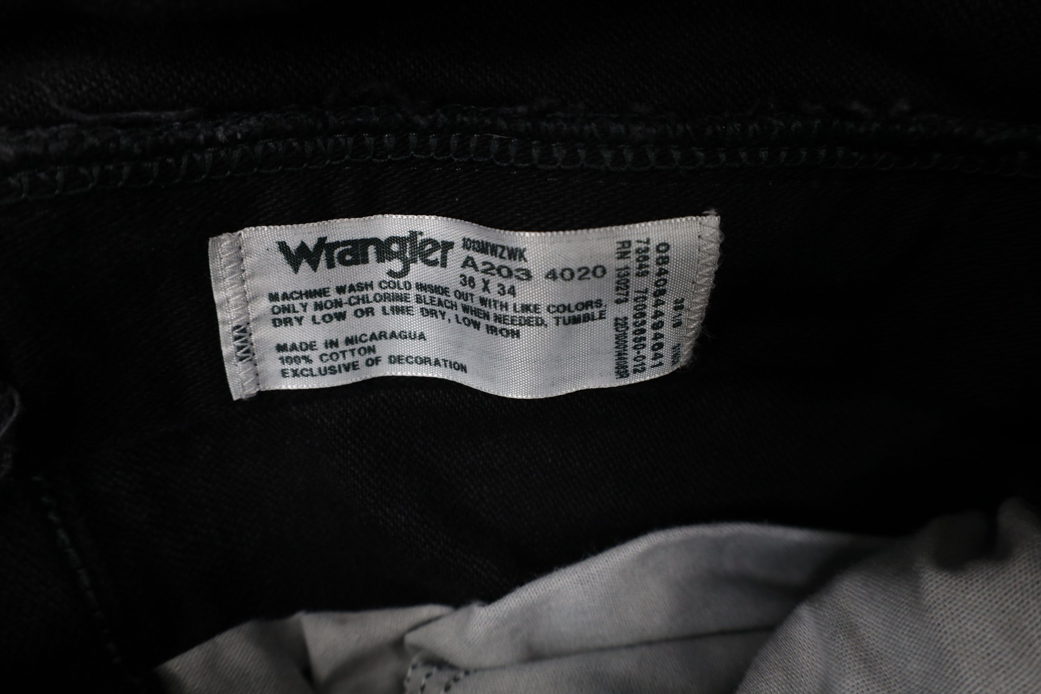 Vintage × Wrangler Vintage Wrangler Straight Leg Denim Jeans Black Cotton Size US 36 / EU 52 - 8 Thumbnail