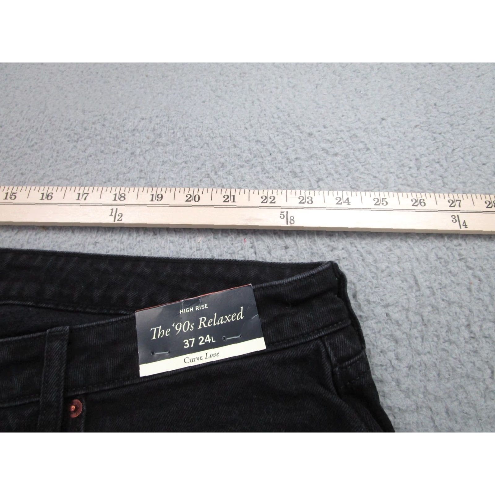 Abercrombie & Fitch Abercrombie & Fitch High Rise Jeans Womens 24/37 Black Straight Relaxed Curve Love 90s Size 42" / US 20 - 5 Thumbnail