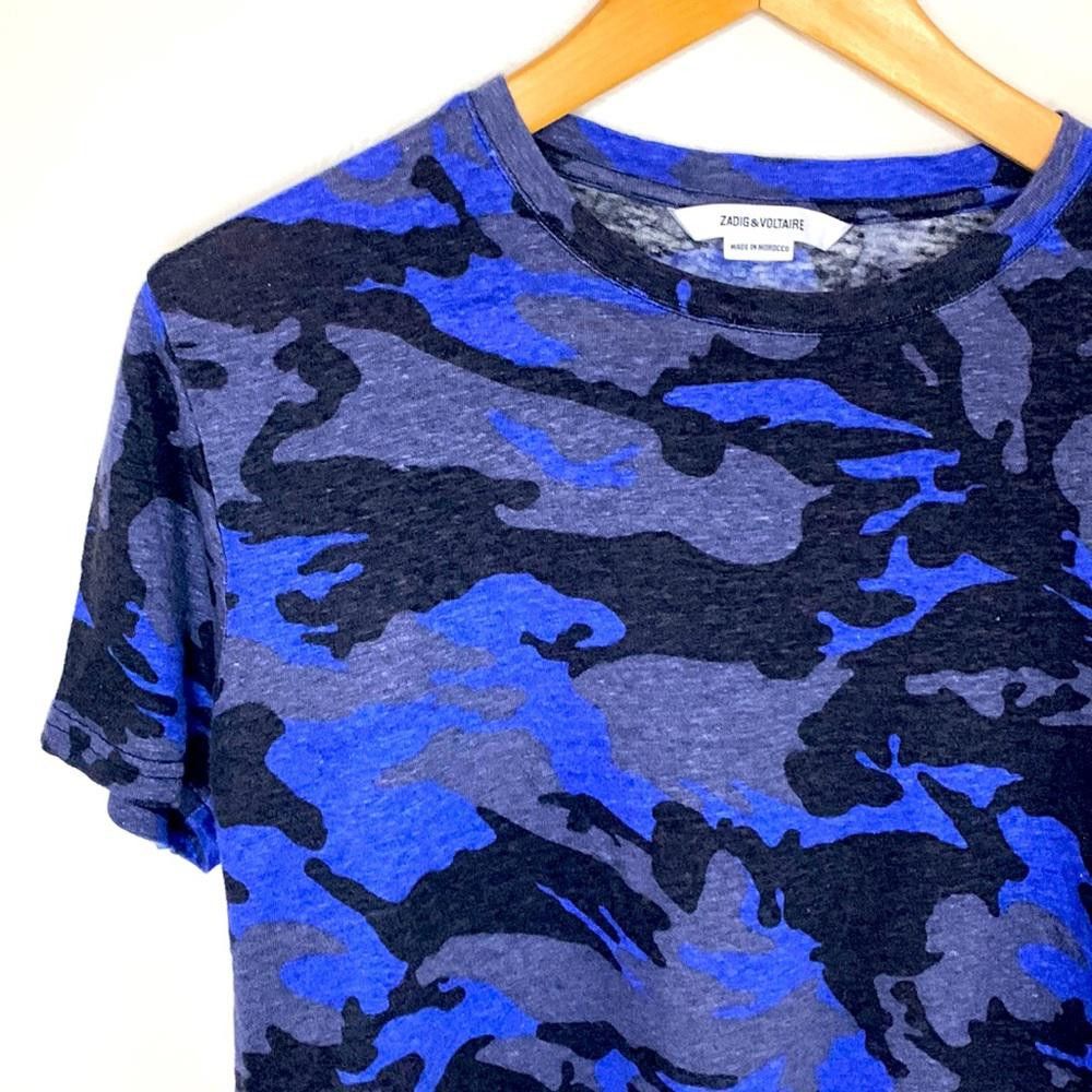Zadig & Voltaire Zadig & Voltaire - Camo Linen Tee - Medium - 100% Linen Size US M / EU 48-50 / 2 - 1 Thumbnail