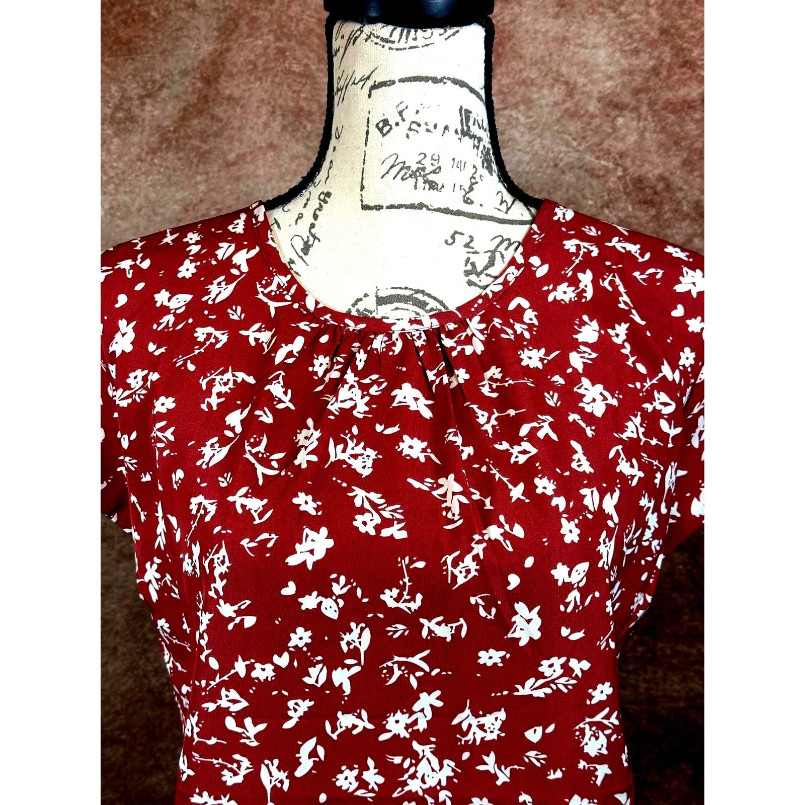 Other Monday Fun Kaden Pleated Cap Sleeve Blouse Rust/Cream M Size M / US 6-8 / IT 42-44 - 4 Thumbnail