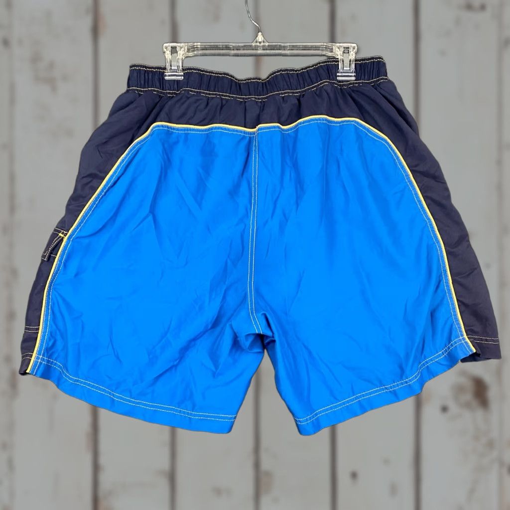 Mossimo VINTAGE Mossimo Swim Trunks Board Shorts Blue Green Shark Large L Men 90s y2k Trunks Surfing Beach Logo Hip Hop Grunge Preppy Size US 33 - 1 Thumbnail