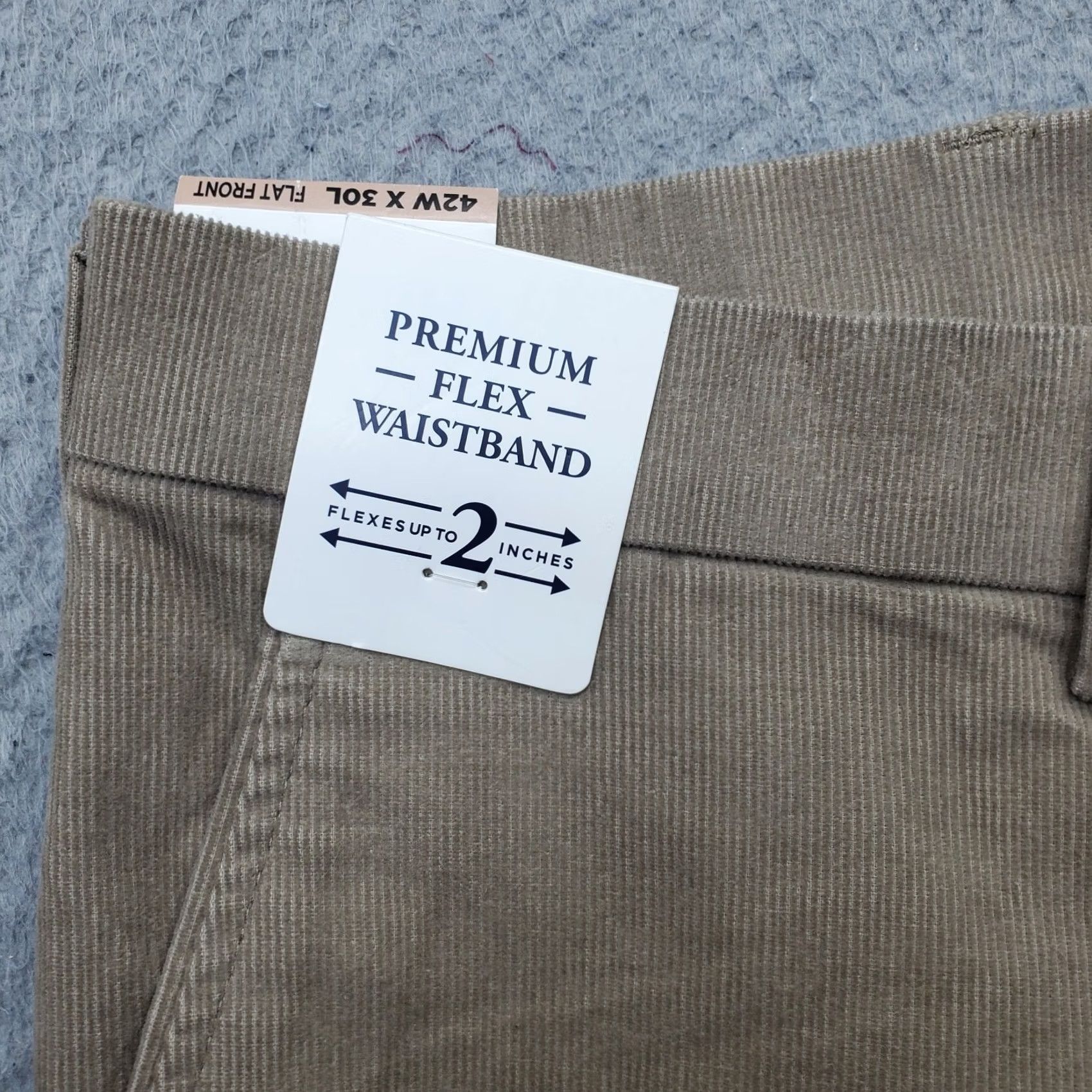 Haggar Haggar Pants Mens 42 Brown Corduroy Chino 42x30 Stretch Flex Waistband Straight Fit Size US 42 / EU 58 - 7 Thumbnail