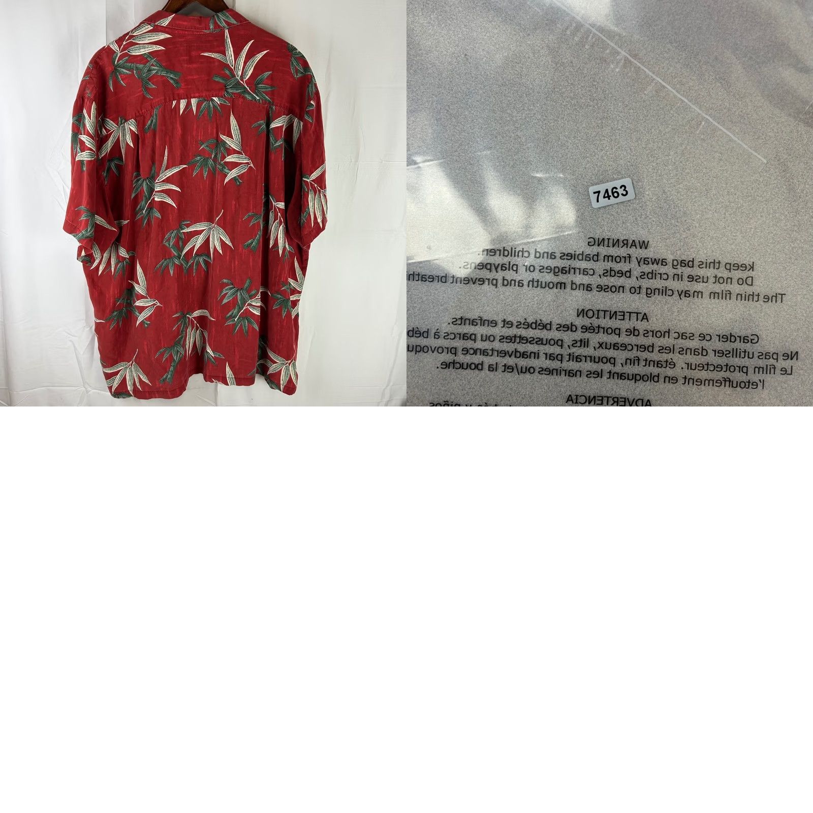 Paradise Found Paradise Found Hawaiian Shirt Mens 3XL Red Bamboo Leaf Print Button-Down Aloha Vintage Relaxed Casual Summer Size US XXL / EU 58 / 5 - 8 Thumbnail