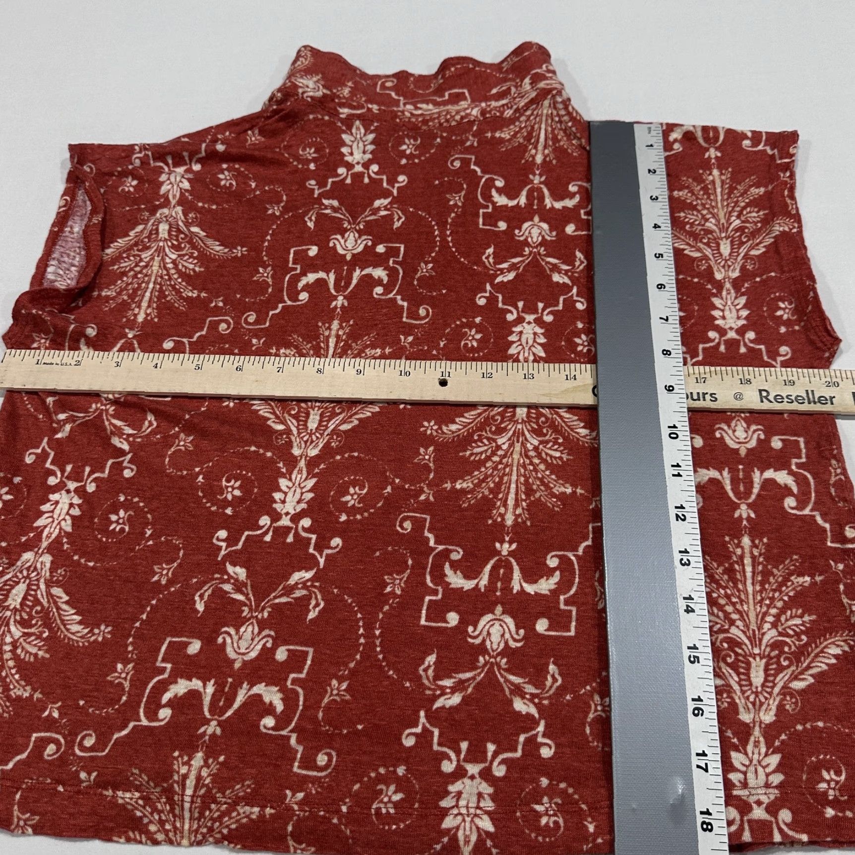 Vintage Tahari Blouse XL Orange 100% Linen Sleeveless Collared Floral Lightweight Casual Travel Women's XL Orange Linen Blouse Tahari Size XL / US 12-14 / IT 48-50 - 4 Thumbnail