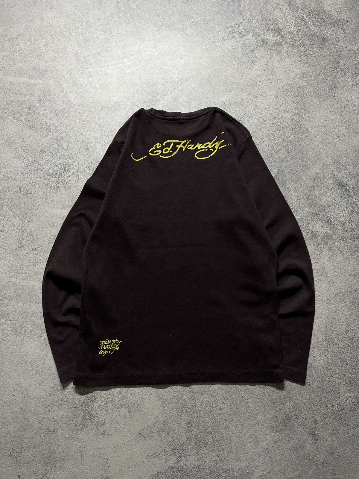 Ed Hardy Vintage Y2k Brown Skull ☠️ Ed Hardy Big Logo Long Sleeve 00’s Size L / US 10 / IT 46 - 9 Thumbnail