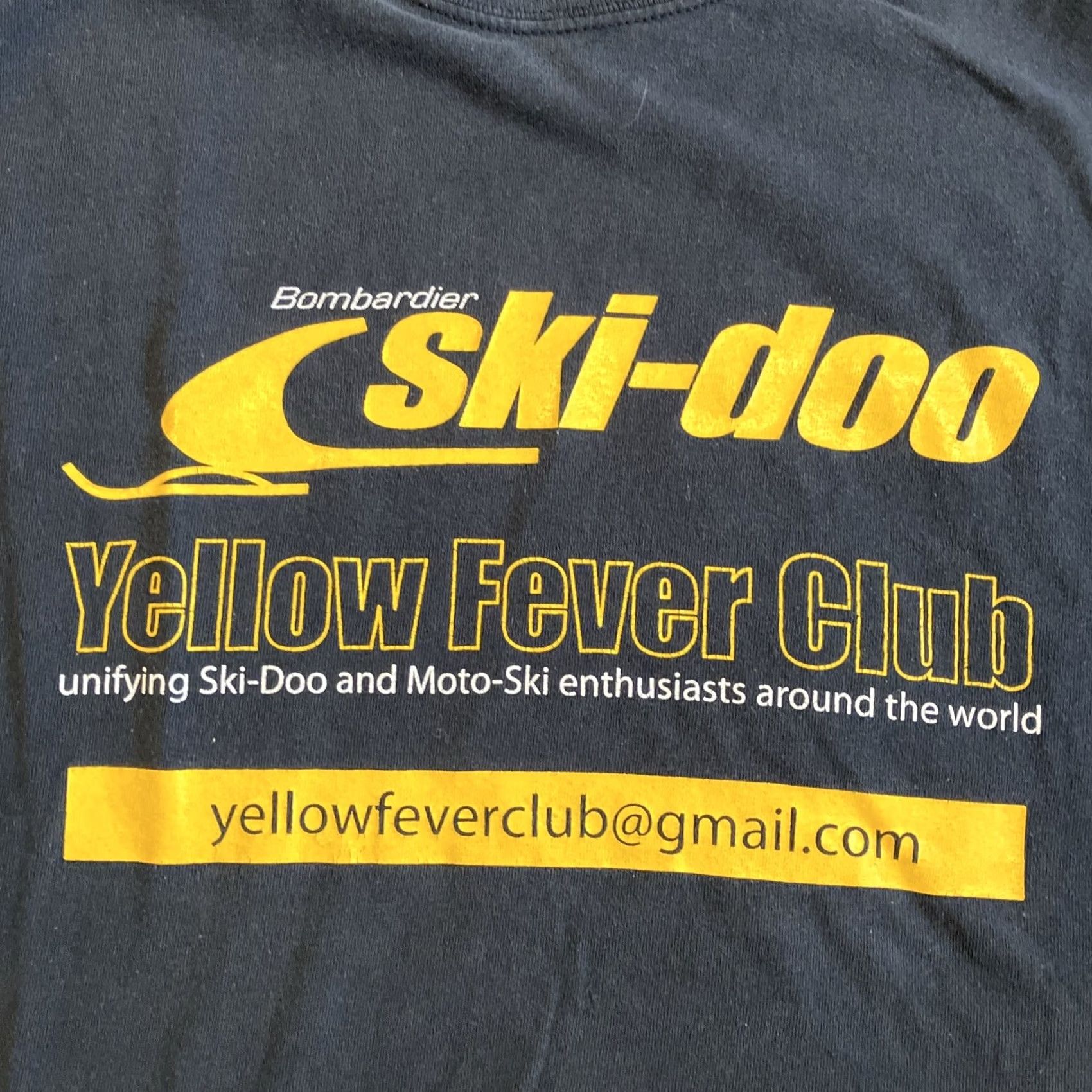 Gildan VINTAGE Ski Doo Snowmobile Racing T-Shirt 2XL Men Black Short Sleeve Cotton RARE Yellow Fever Club Mens XXL Size US XXL / EU 58 / 5 - 2 Thumbnail