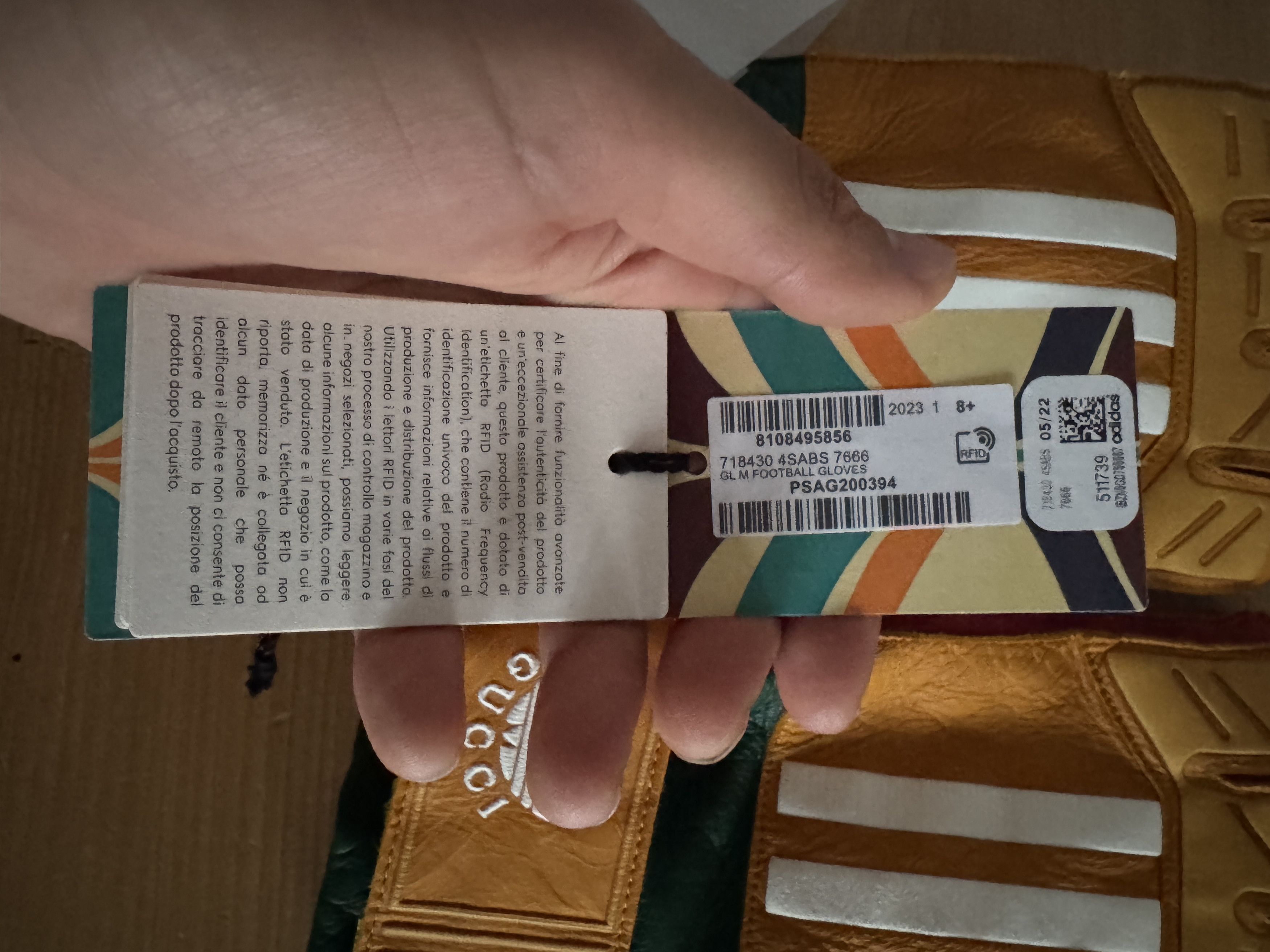 Adidas × Gucci Yellow Leather Gloves Size ONE SIZE - 15 Thumbnail