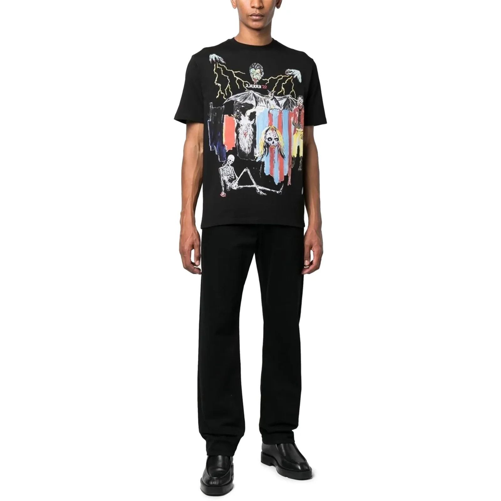 Amiri × Wes Lang o1w1db10125 Blood Short Sleeve T-Shirt in Black Size US M / EU 48-50 / 2 - 5 Thumbnail