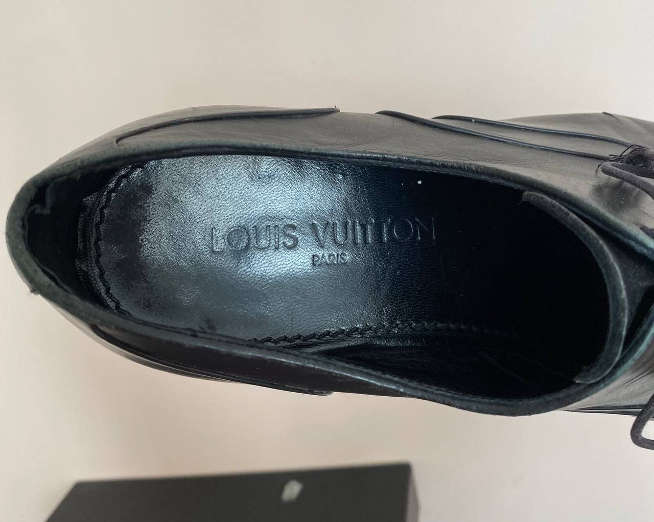 Louis Vuitton Vintage Mens LOUIS VUITTON Oxford shoes Leather black Size US 8.5 / EU 41-42 - 8 Thumbnail