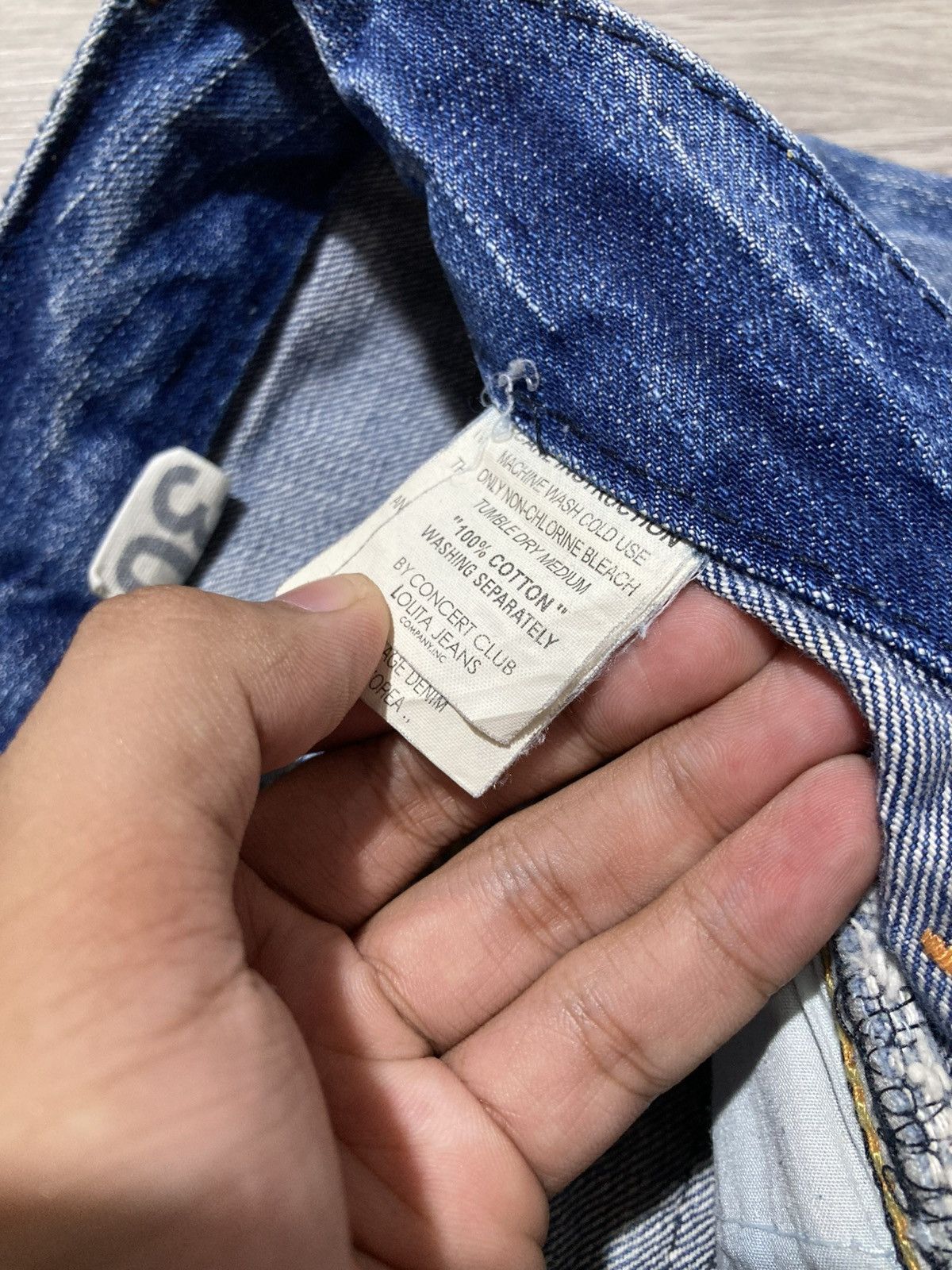 If Six Was Nine 2000s Lolita Y2k Studded Faded 3/4 Jeans Pants Lgb Punk Size US 32 / EU 48 - 21 Thumbnail