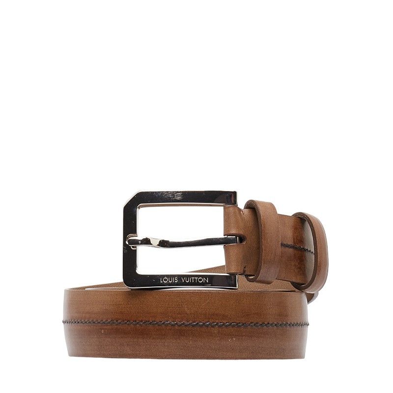 image of Louis Vuitton Leather Belt in Brown, Men's