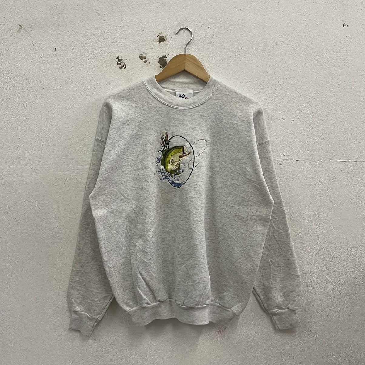Vintage 🔥🔥Vintage MV Sports Big Fish Trout Lake Design Sweatshirts Size US M / EU 48-50 / 2 - 1 Thumbnail