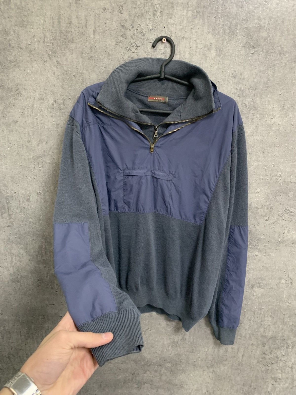 Prada Archive Vintage Prada Black Tab Nylon Zip Sweater Size US L / EU 52-54 / 3 - 2 Thumbnail