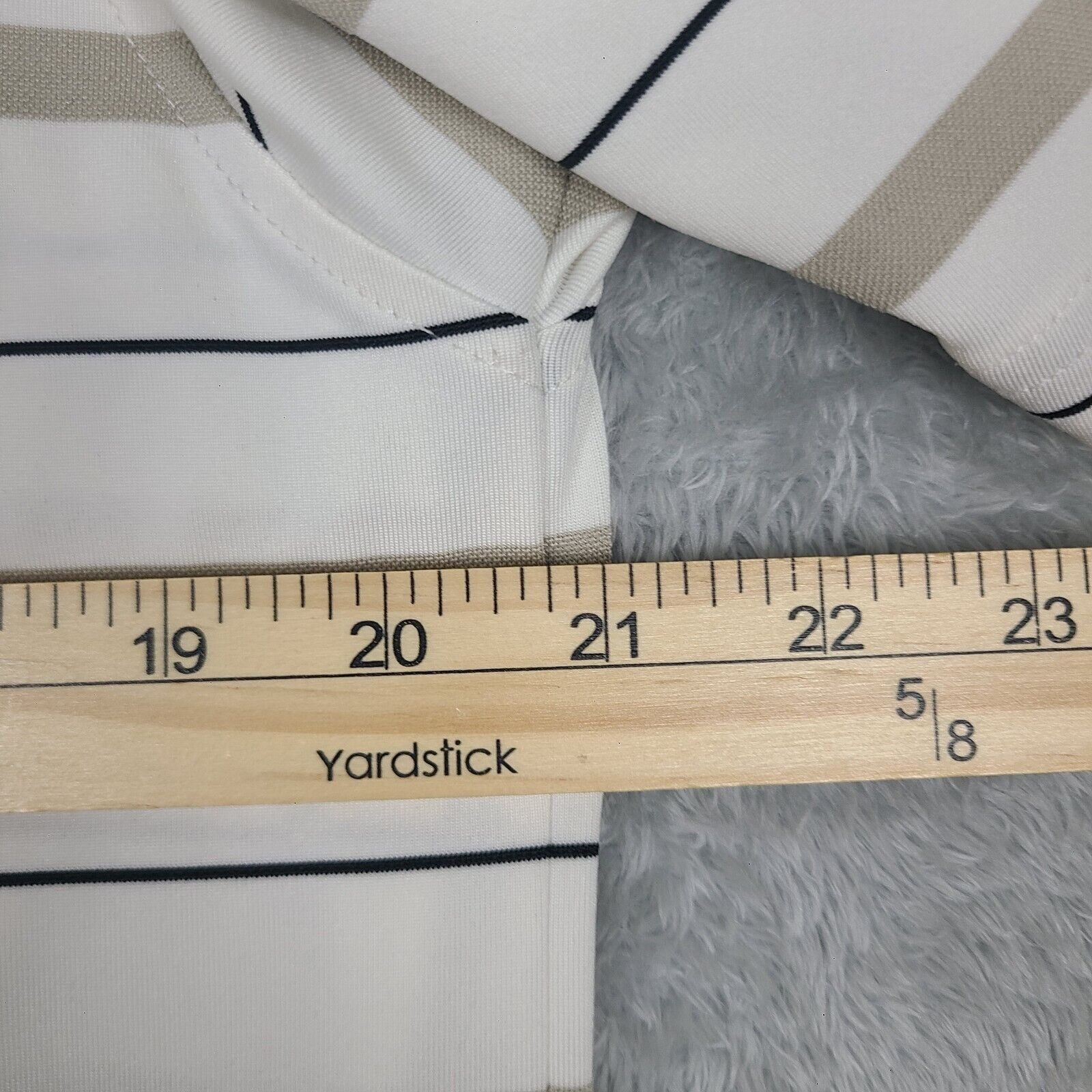 Footjoy Footjoy Polo Shirt Men's Medium White Striped Golf Stretch Size US M / EU 48-50 / 2 - 3 Thumbnail
