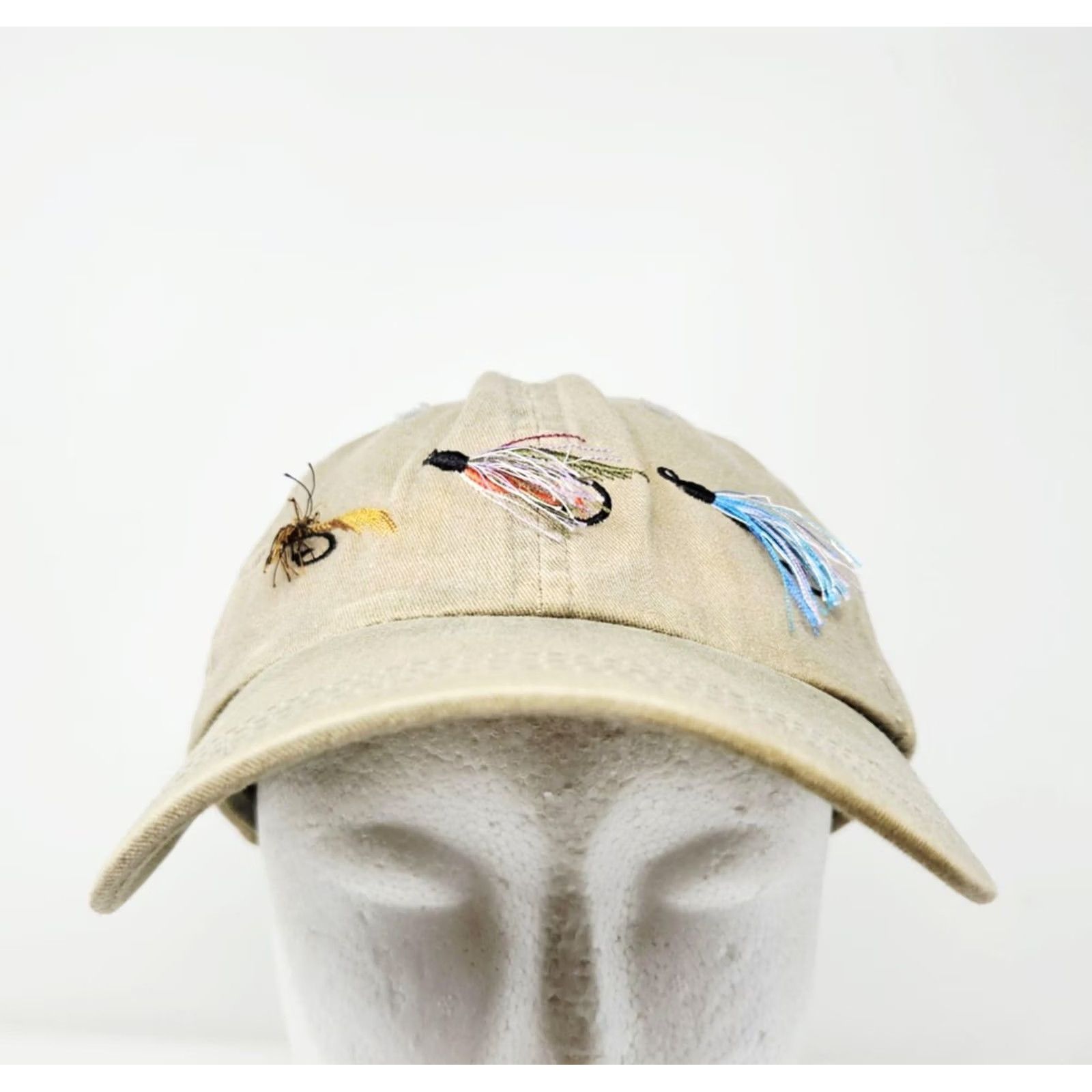 Vintage Broner Hat Cap Baseball Strap Back One Size Beige Mens Fly Fishing Lures Cap Baseball Hat Adjustable Twill Cotton Outdoor CasualSummer Size ONE SIZE - 2 Thumbnail
