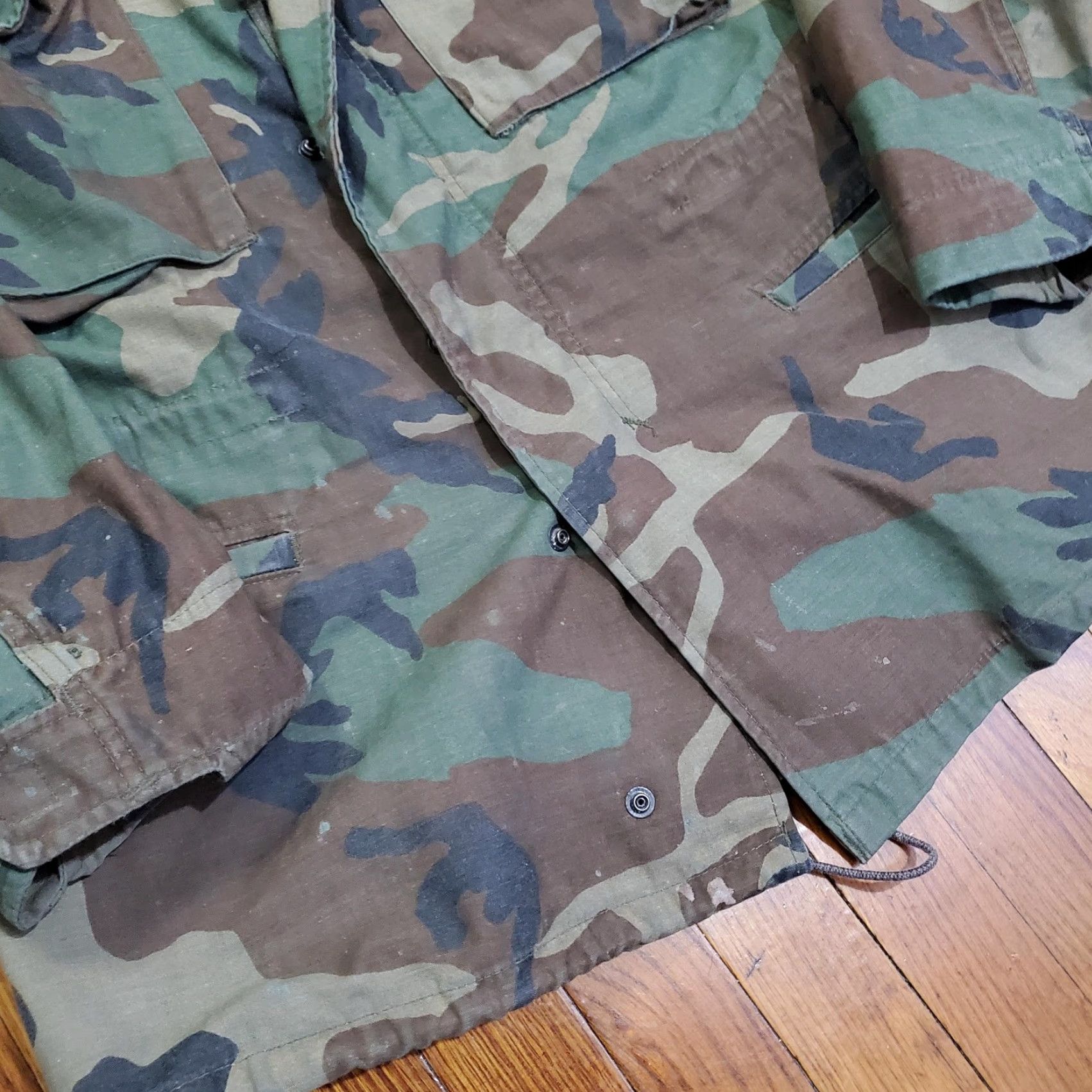 Vintage VINTAGE John Ownbey Company Jacket Mens Small Woodland Camo M65 Field Coat 80s Size US S / EU 44-46 / 1 - 2 Thumbnail