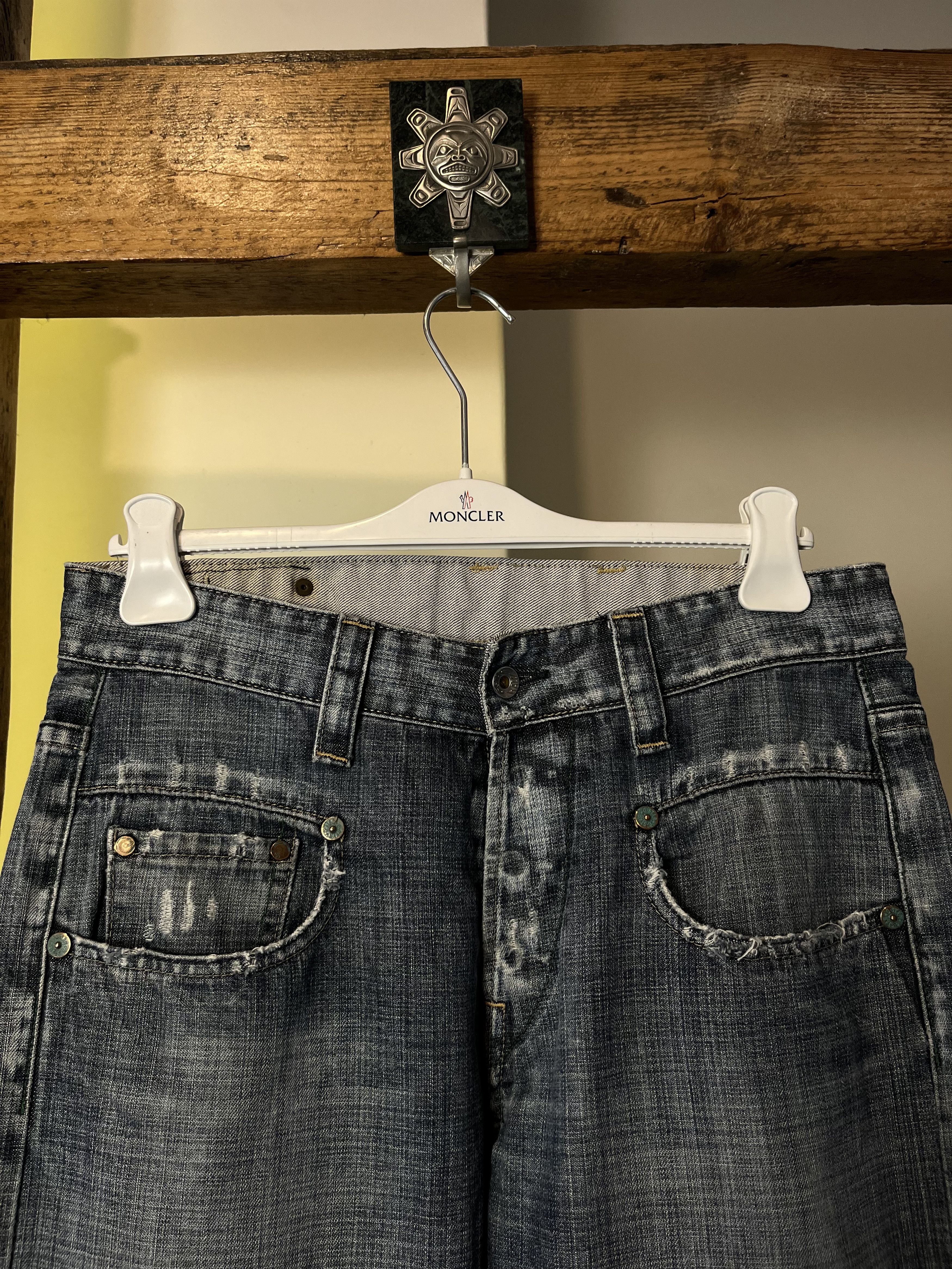 G-Star × Japanese Brand Distressed 90s G Star Raw Embroidered Logo Baggy Jeans Size US 31 - 4 Thumbnail