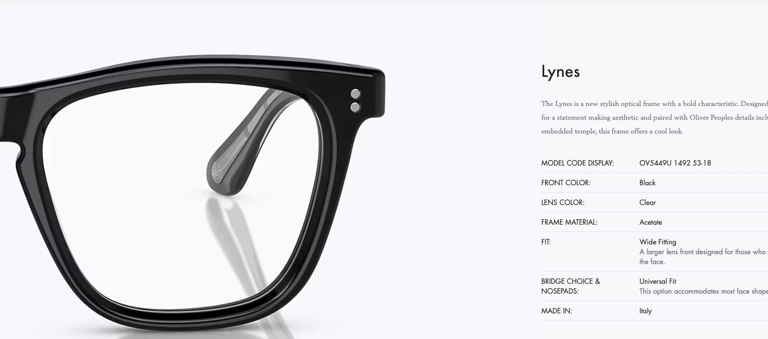 Oliver Peoples OLIVER PEOPLES LYNES OPTICAL 53mm Size ONE SIZE - 4 Thumbnail
