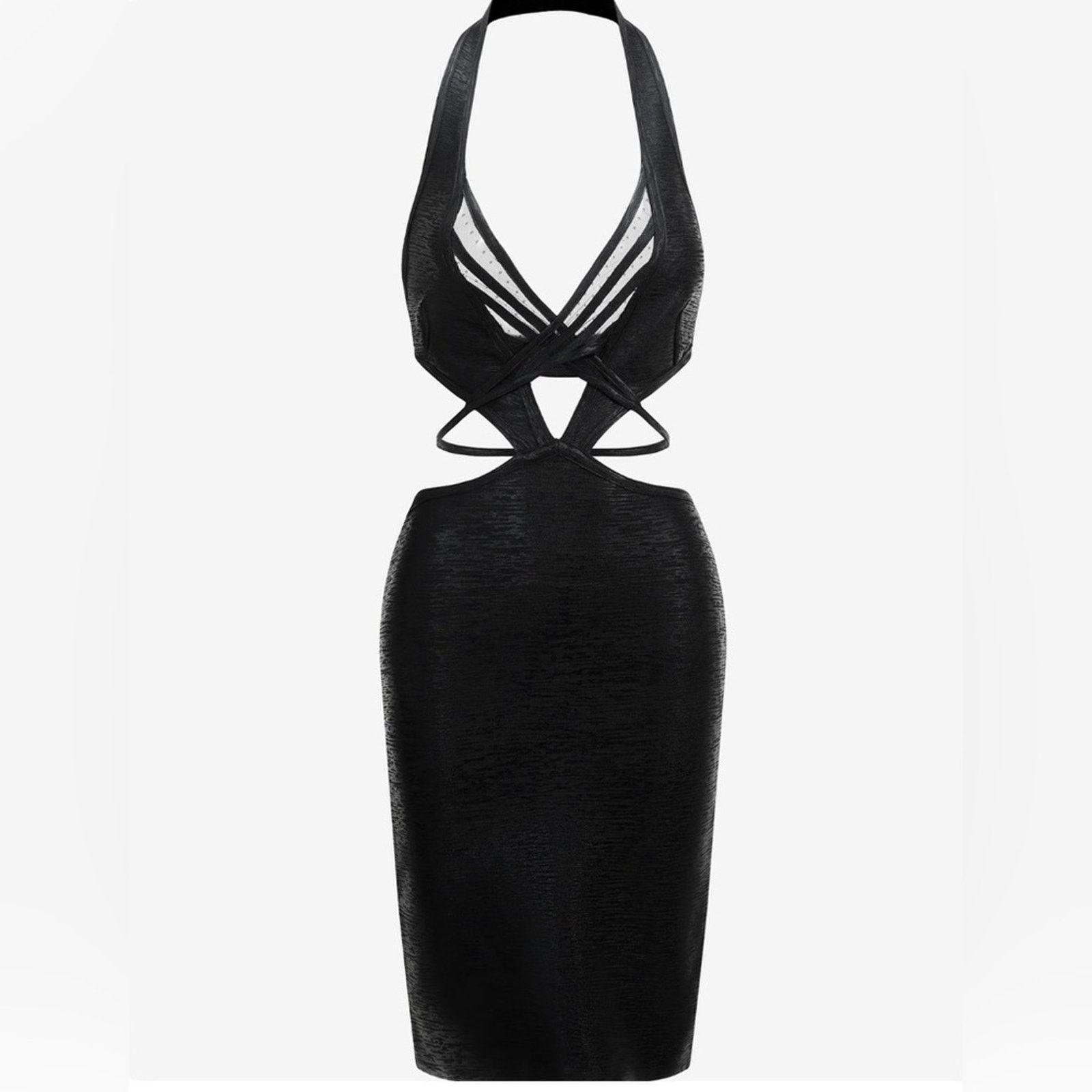Other Elegant Black Halter Leather Like Dress size S Size S / US 4 / IT 40 - 6 Thumbnail