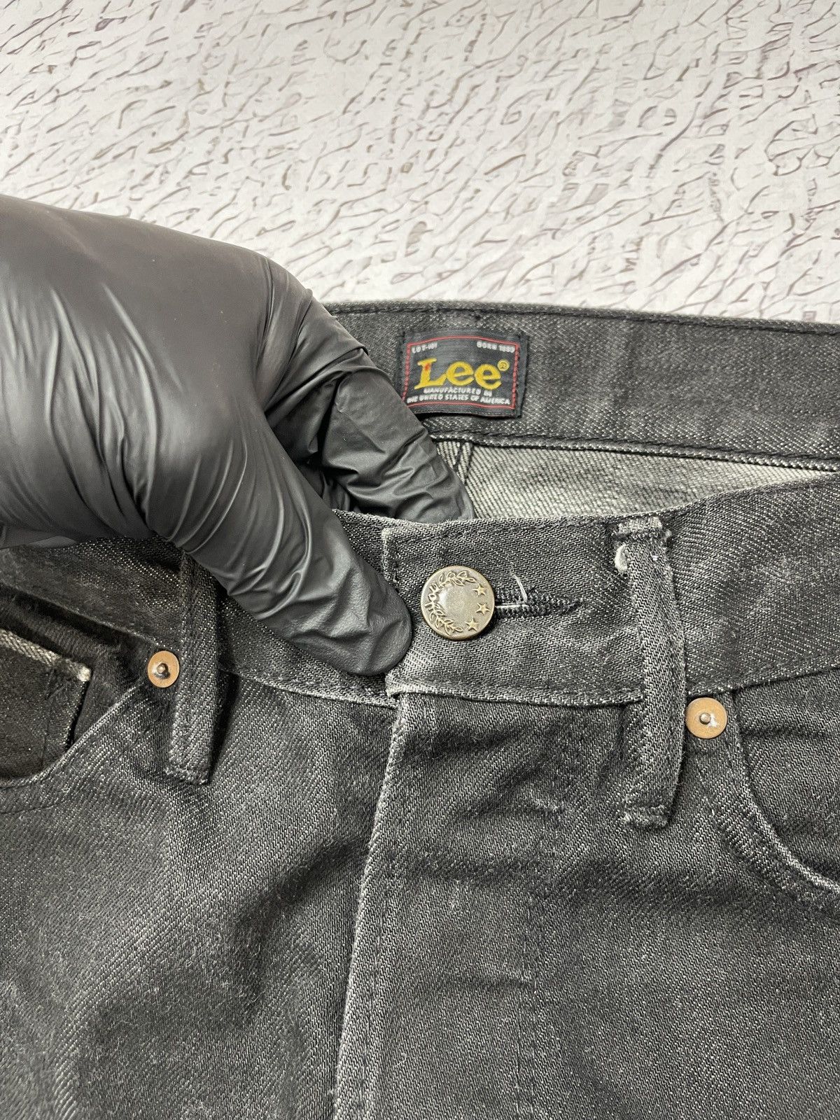 Lee Lee made in USA selvedge graphite black denim jeans Size US 31 - 14 Thumbnail